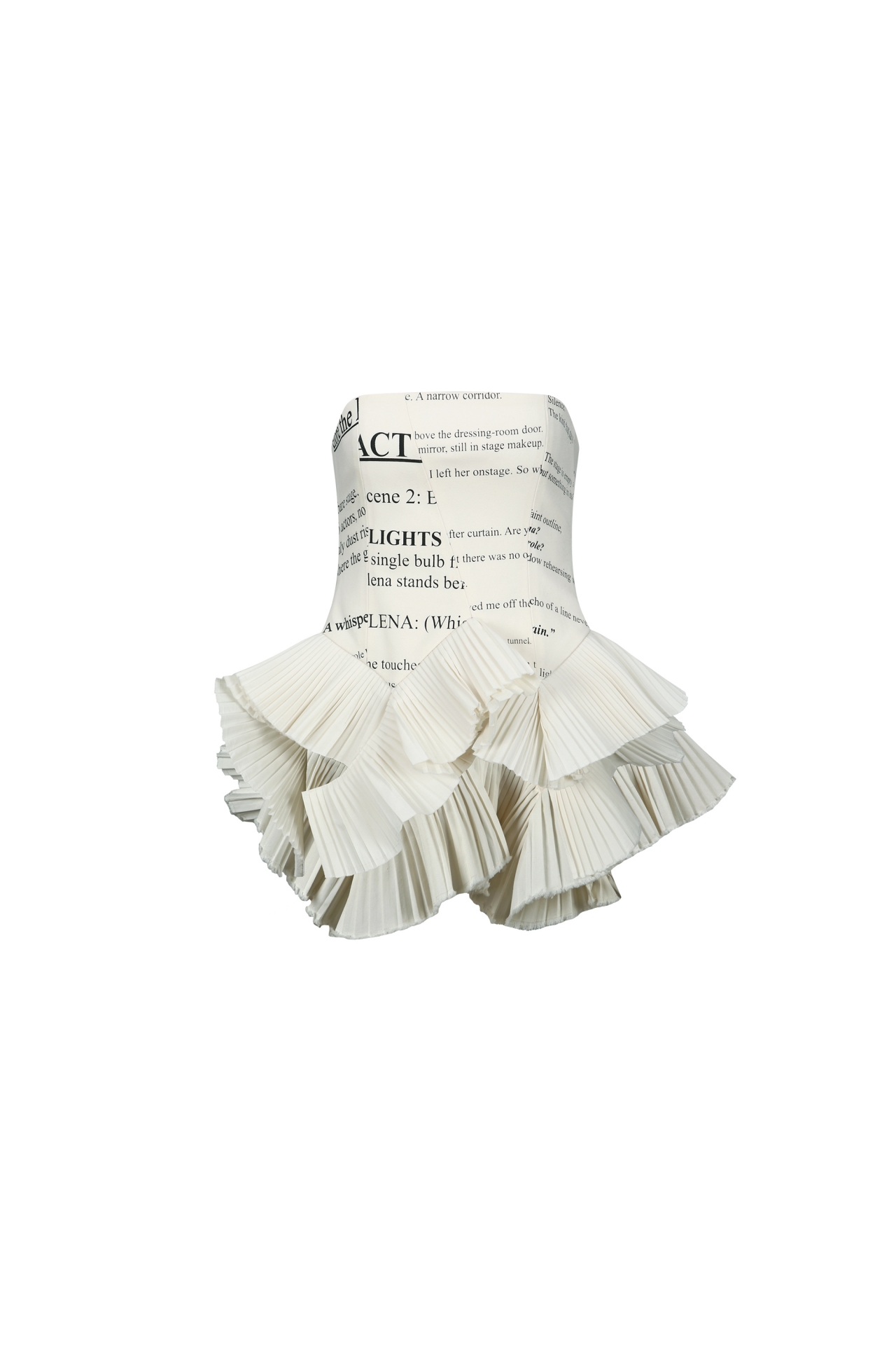 STRAPLESS RUFFLE TOP (F26TO10042CR)