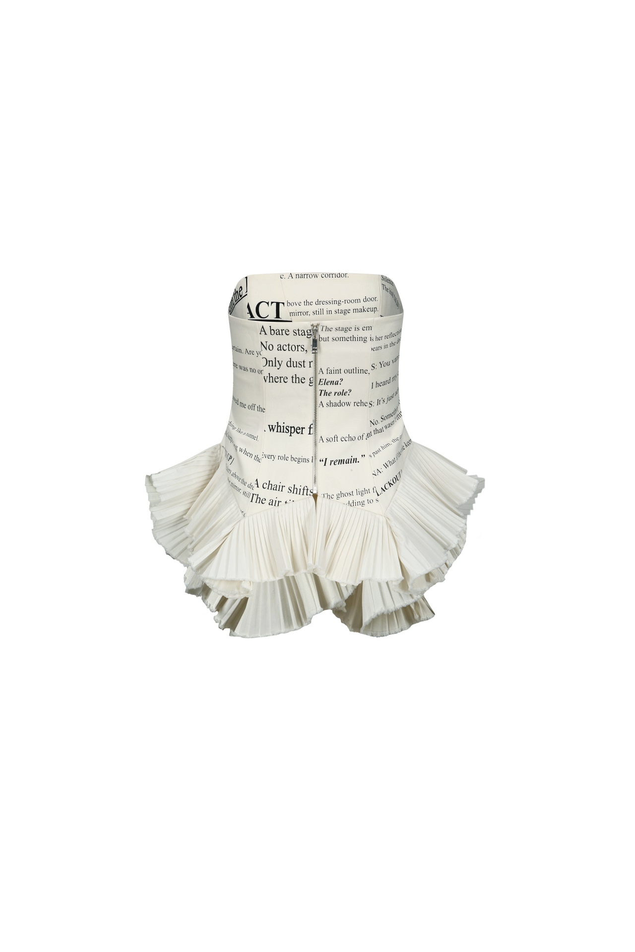 STRAPLESS RUFFLE TOP (F26TO10042CR)