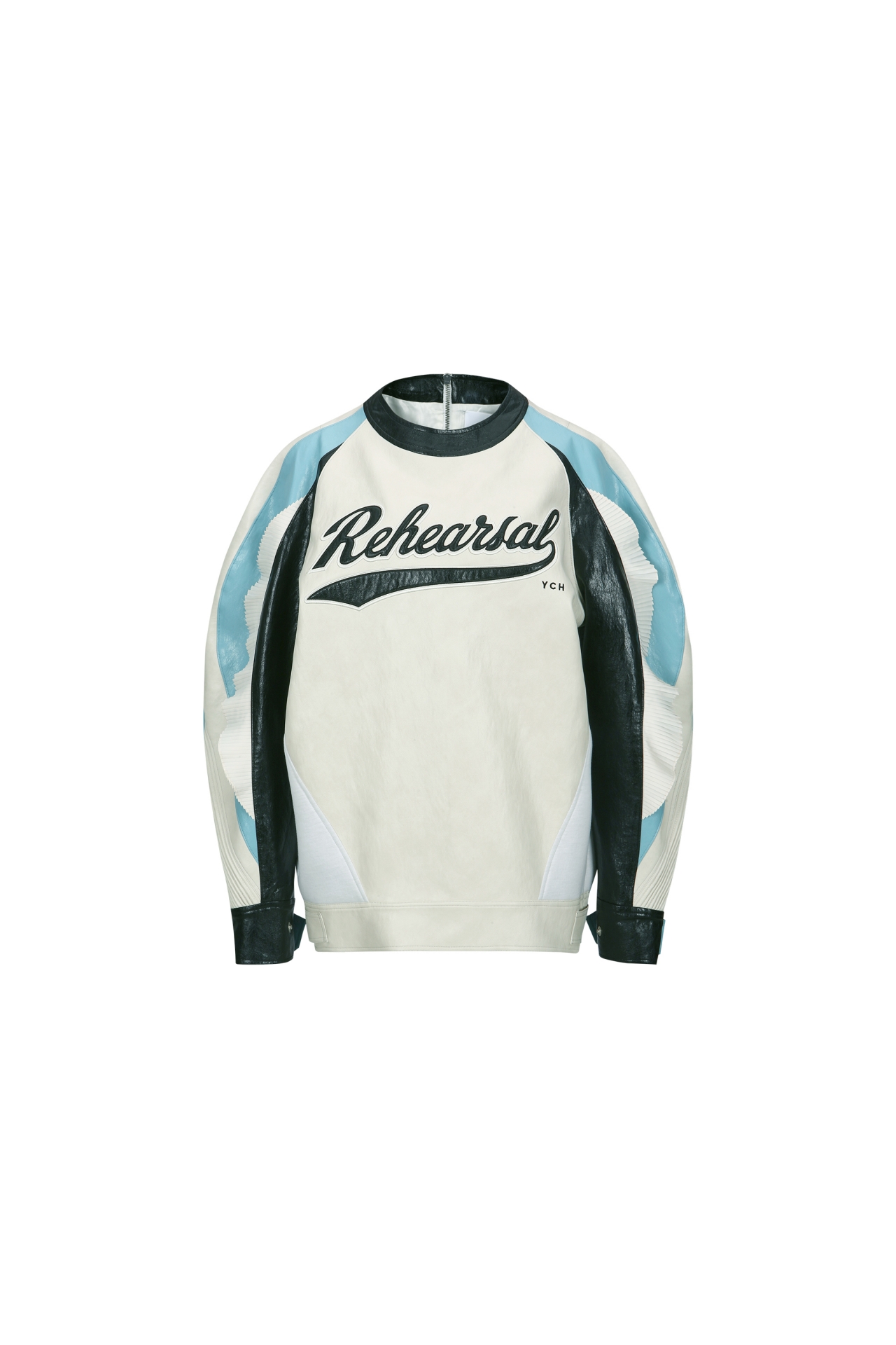 [2ND DROP] FAUX LEATHER SWEATSHIRT (F26TO10052WH)