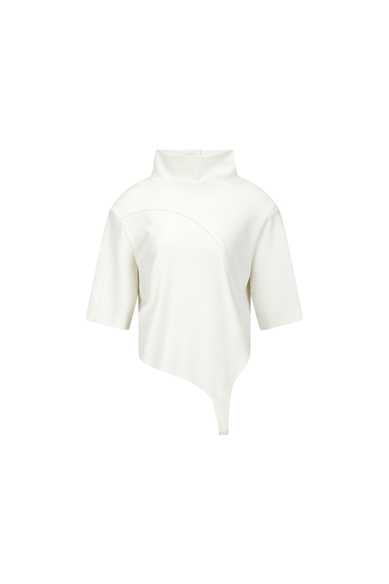 ASYMMETRIC HEM MOCK NECK TOP (F26TS11041IV)