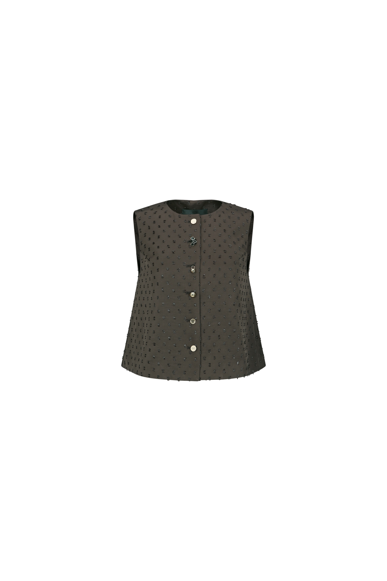 TEXTURED BUTTON-FRONT VEST (F26VT3011BR)