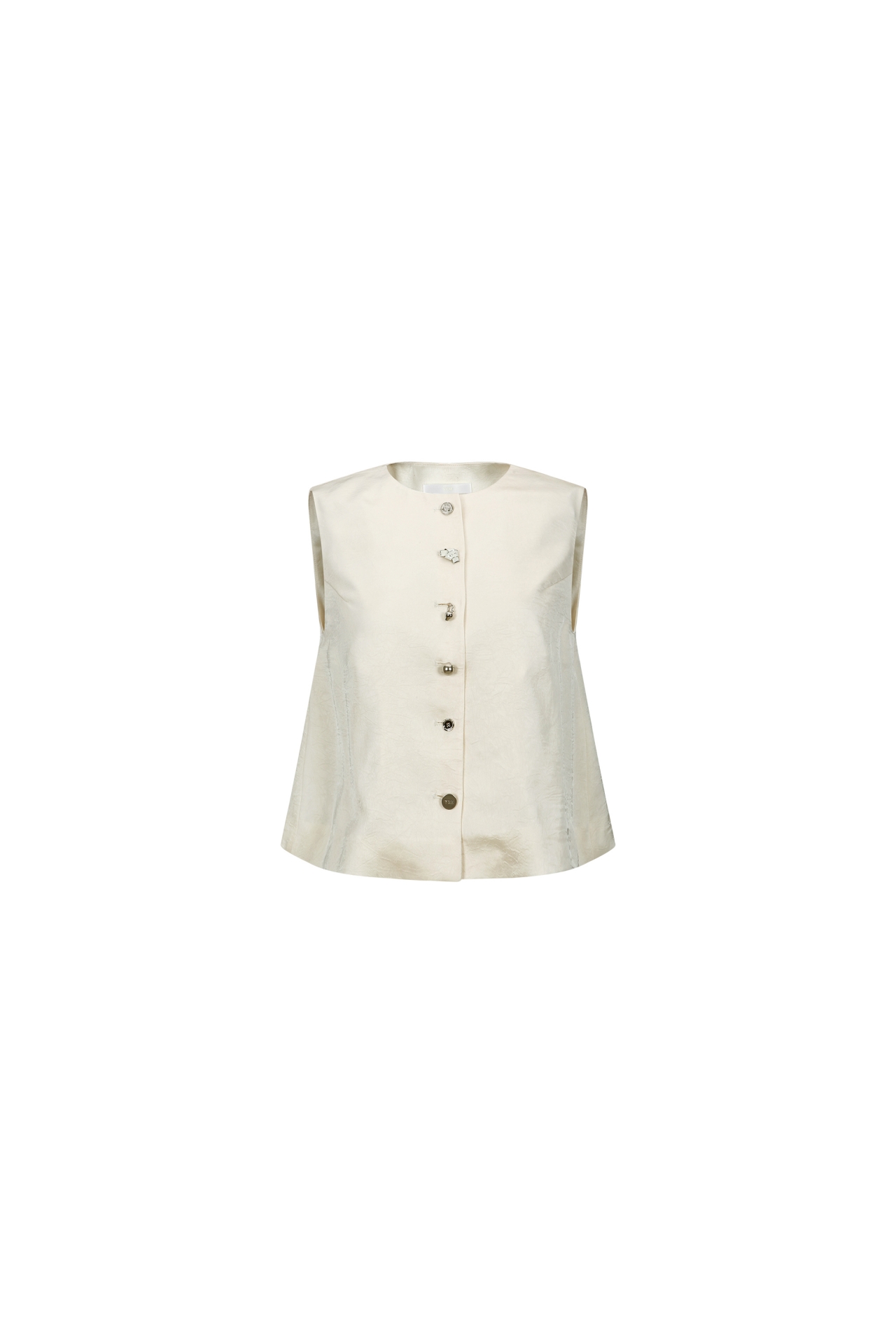 TEXTURED BUTTON-FRONT VEST (F26VT3012IV)