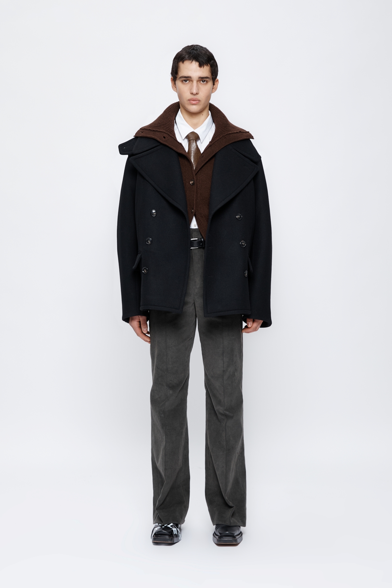 WOOL BLEND PEA COAT (MF25CT2061BK)