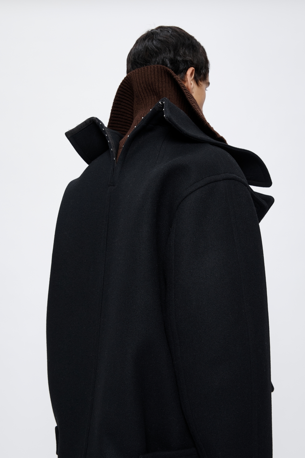 WOOL BLEND PEA COAT (MF25CT2061BK)