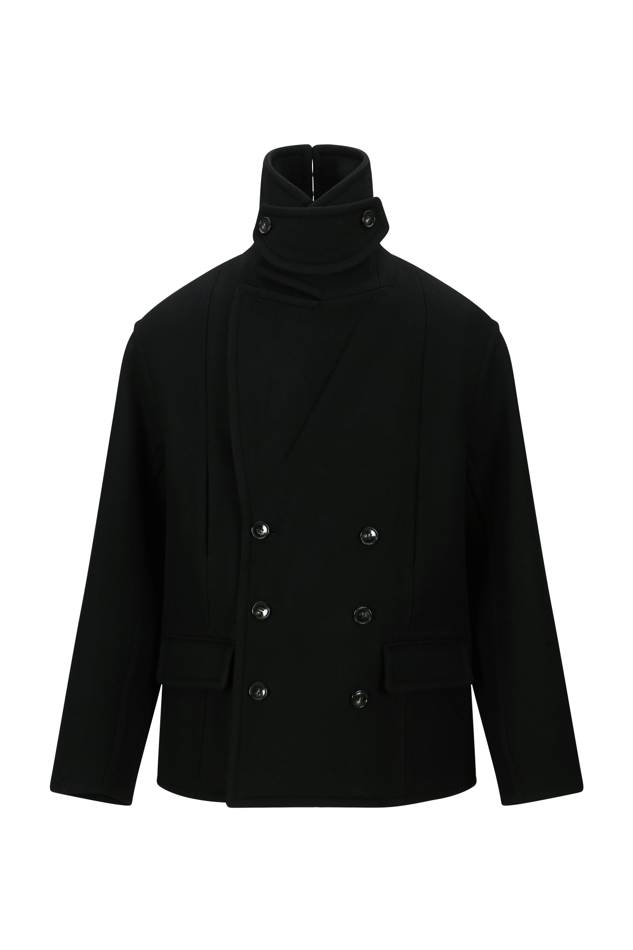 WOOL BLEND PEA COAT (MF25CT2061BK)