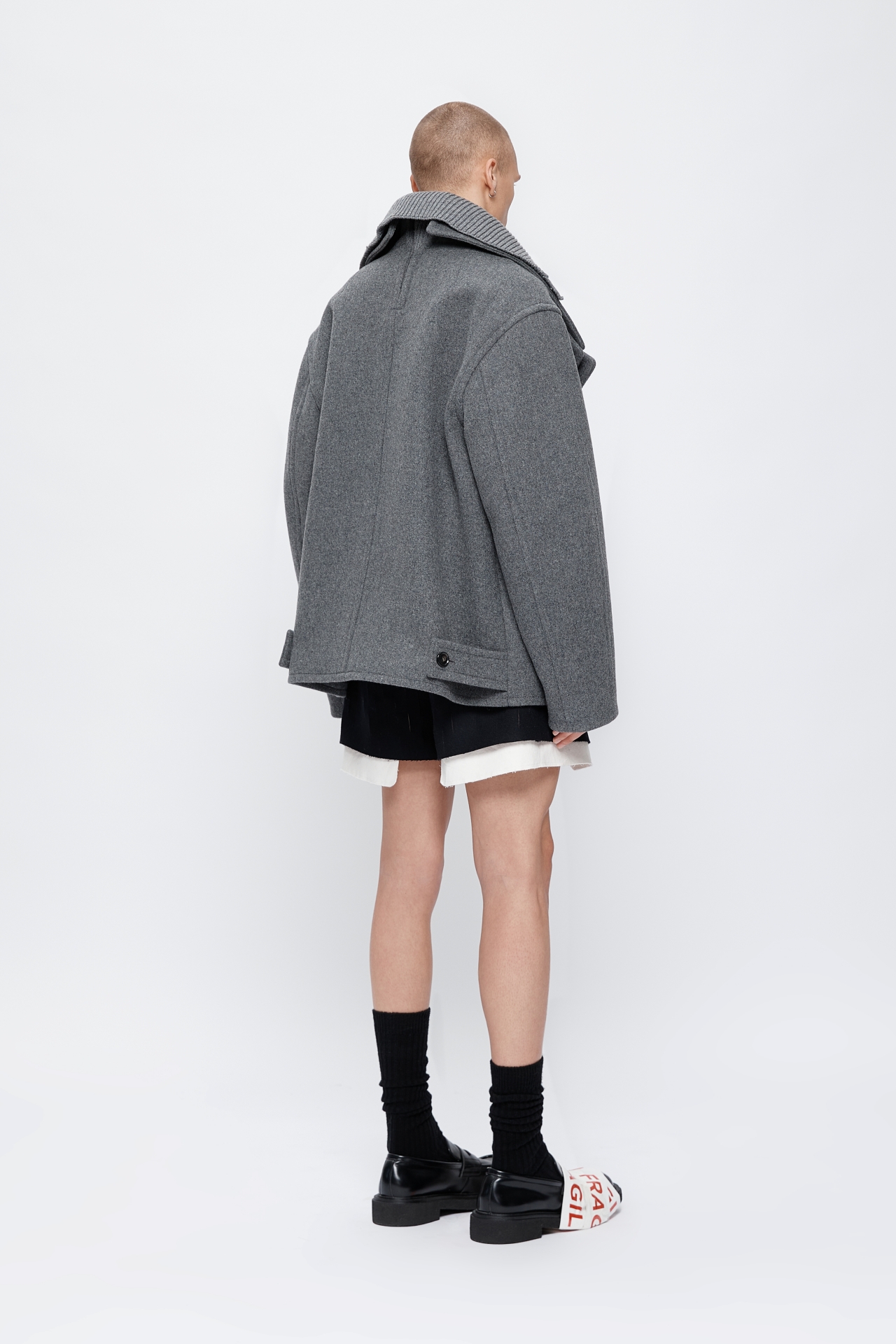 WOOL BLEND PEA COAT (MF25CT2061GY)
