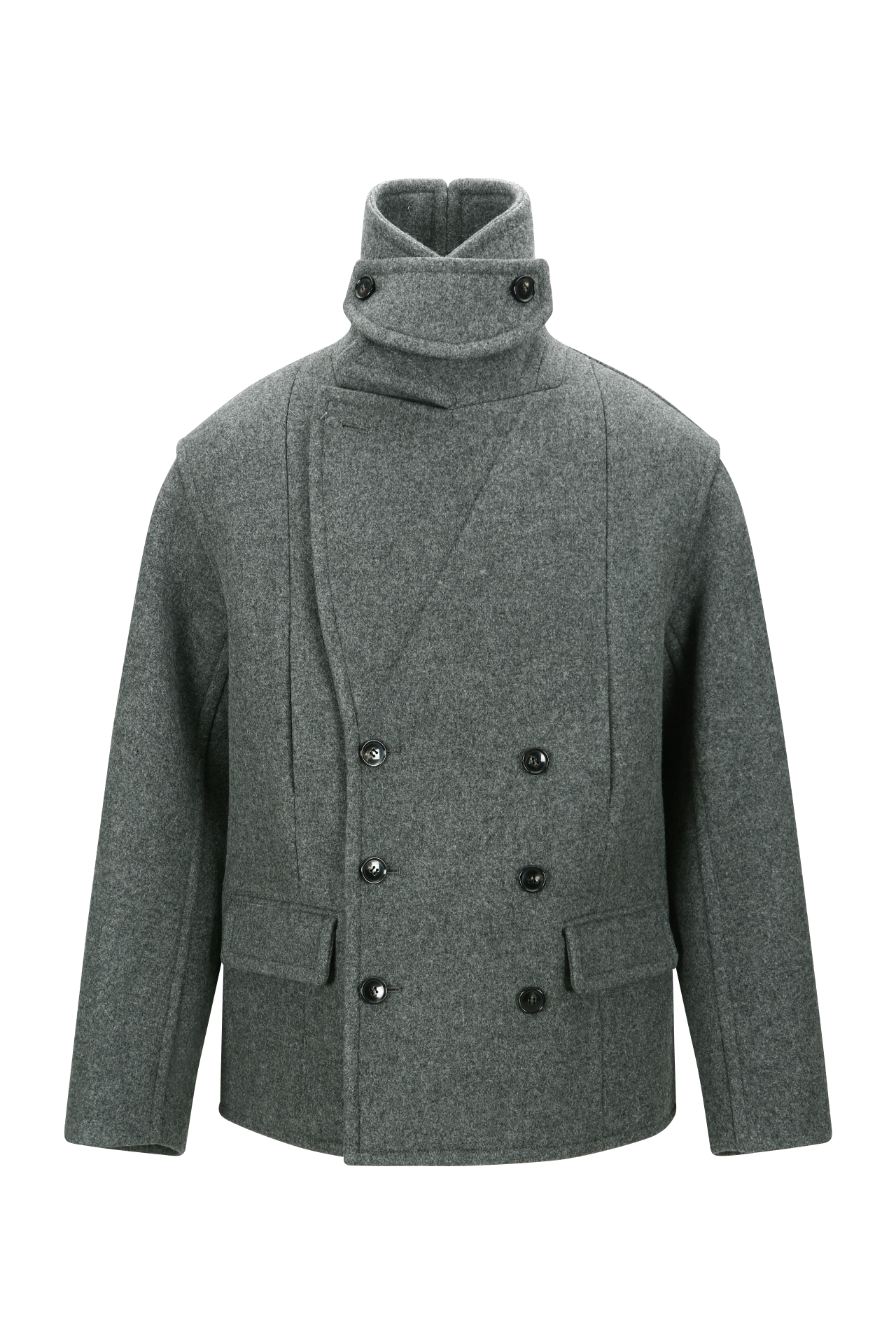 WOOL BLEND PEA COAT (MF25CT2061GY)