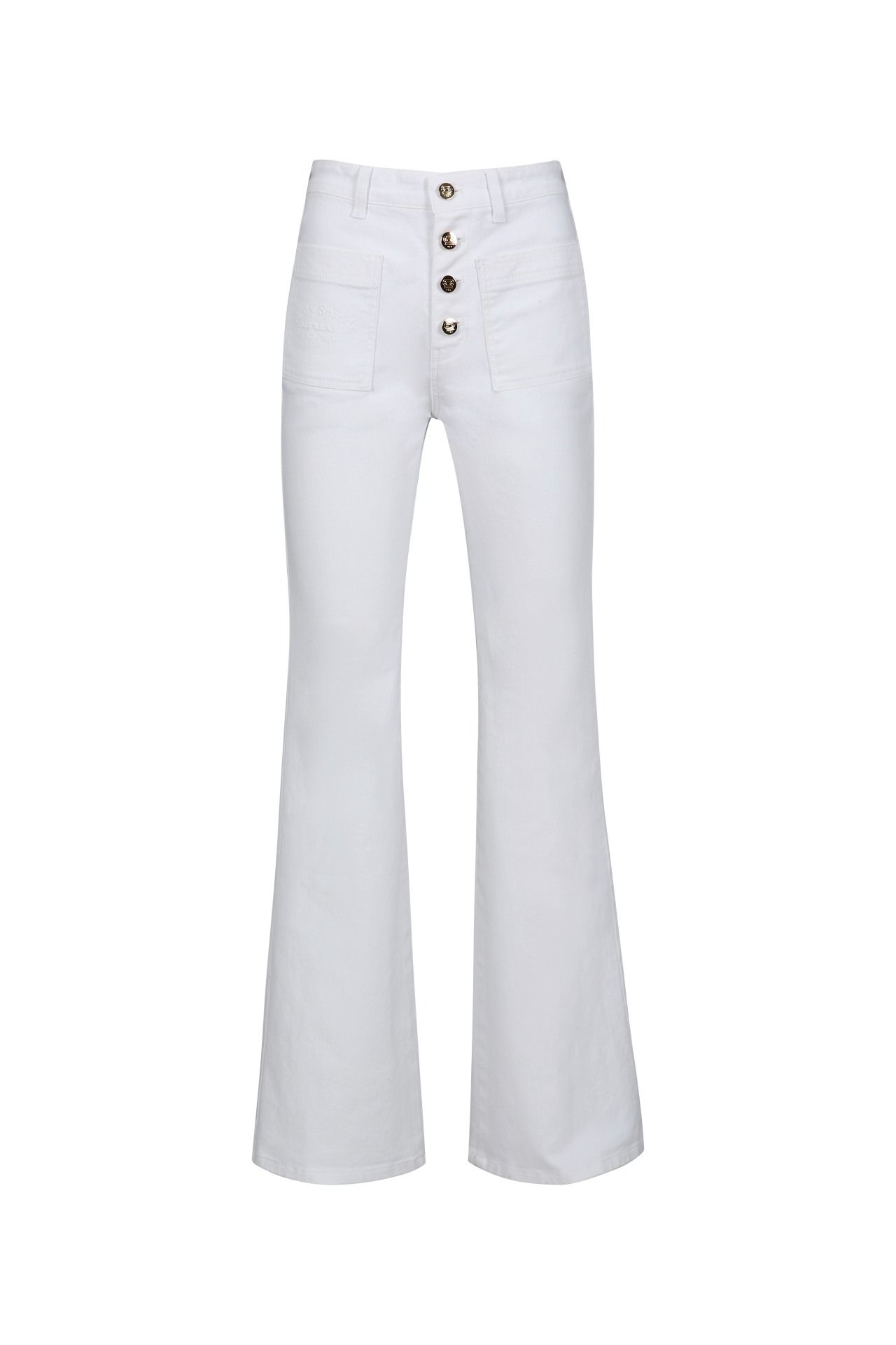 BUTTONED BOOTCUT JEANS WHITE (R24DB705WH)