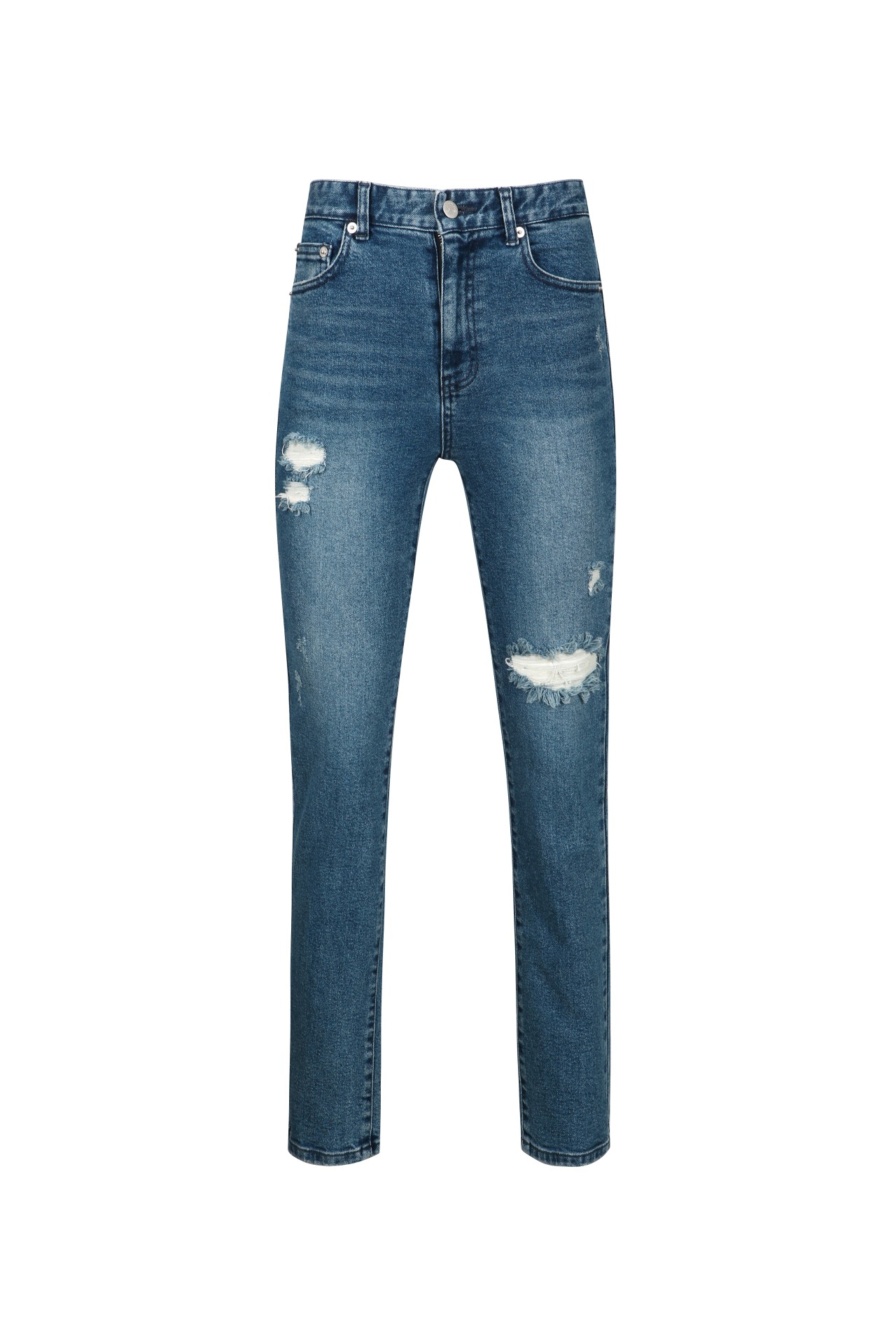 DISTRESSED SLIM-FIT JEANS BLUE (R24DB717BL)