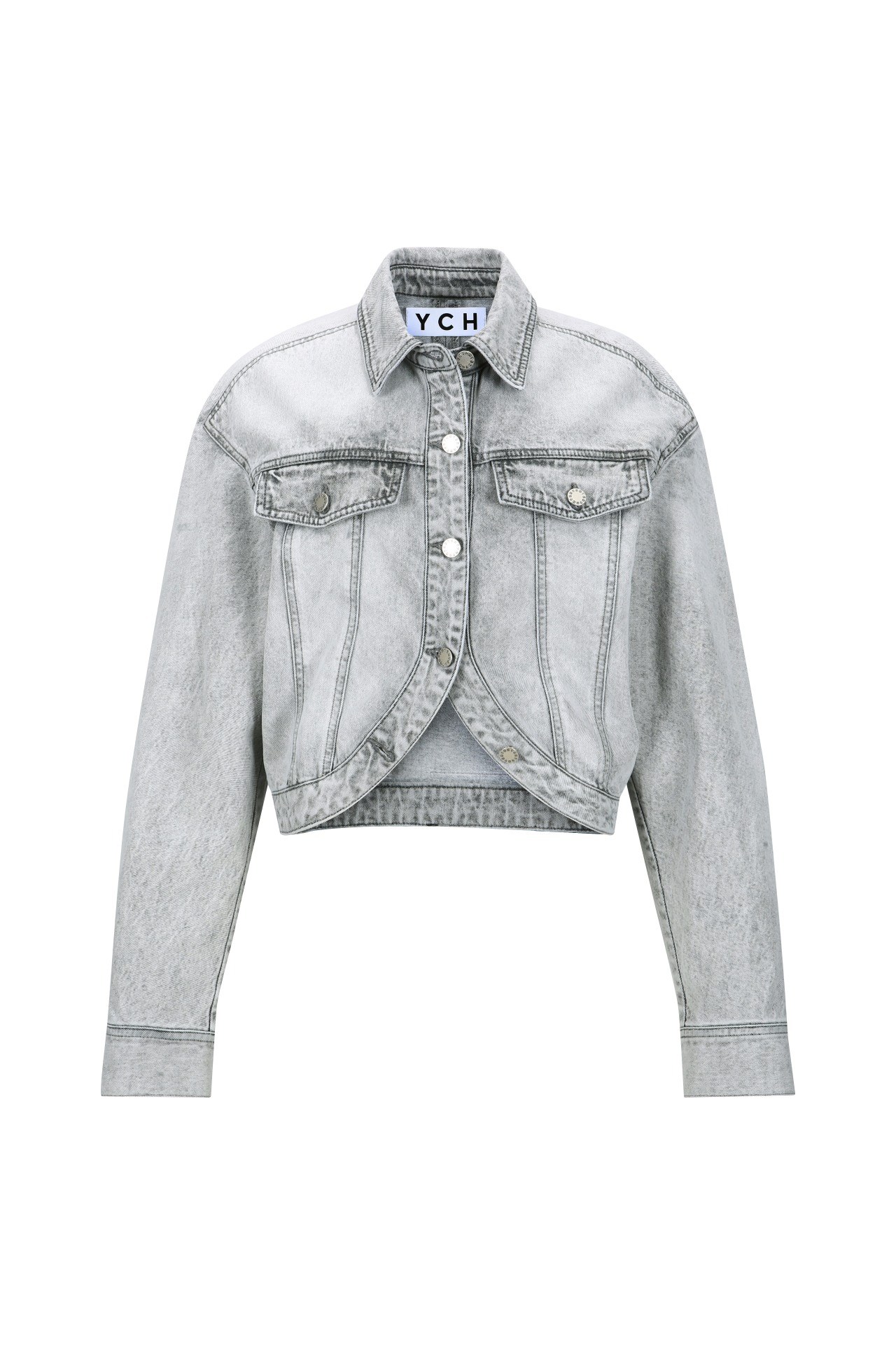 CURVED DENIM JACKET GREY (R25DT8111GY)