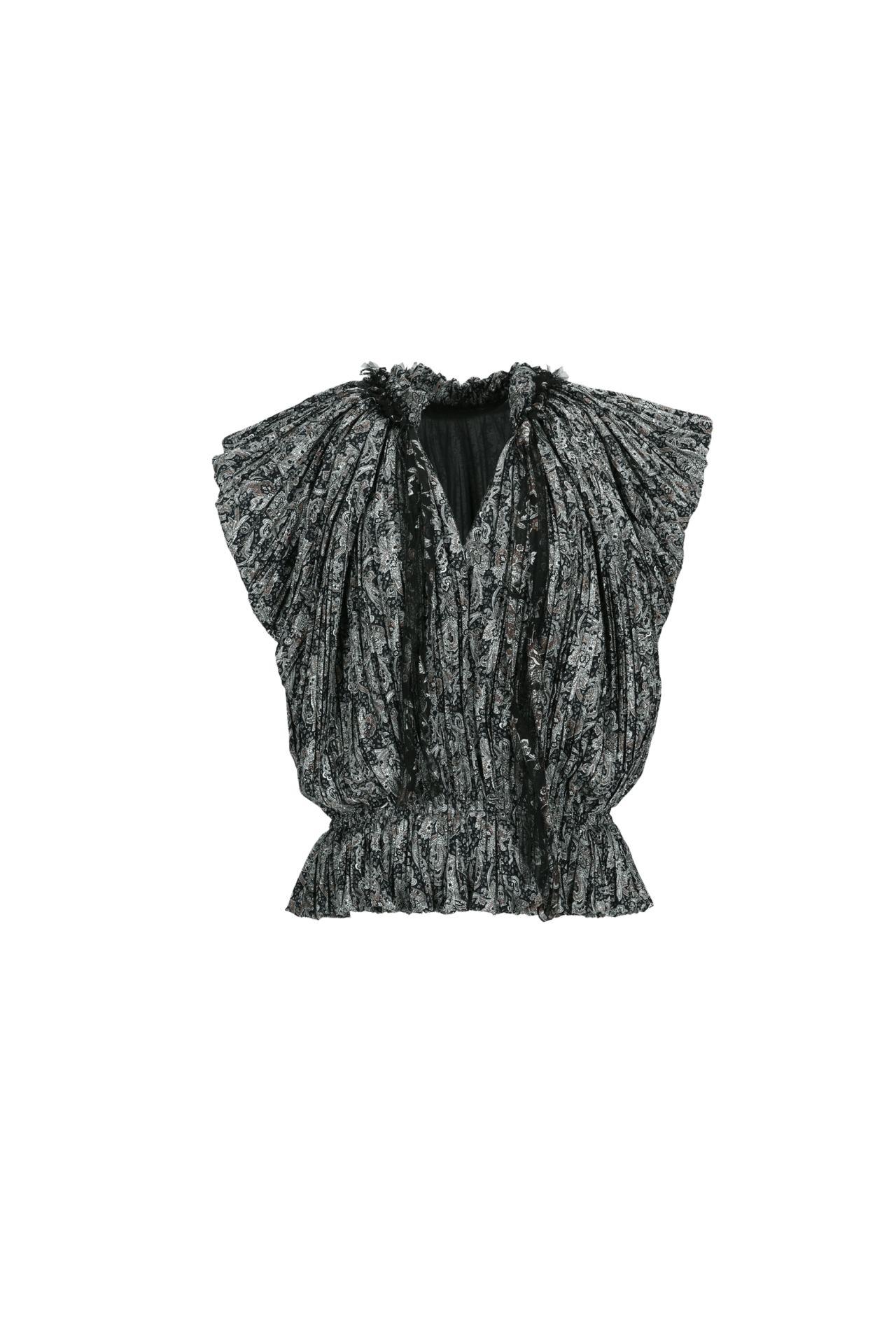 PAISLEY BLOUSE (R26BL4031BK)