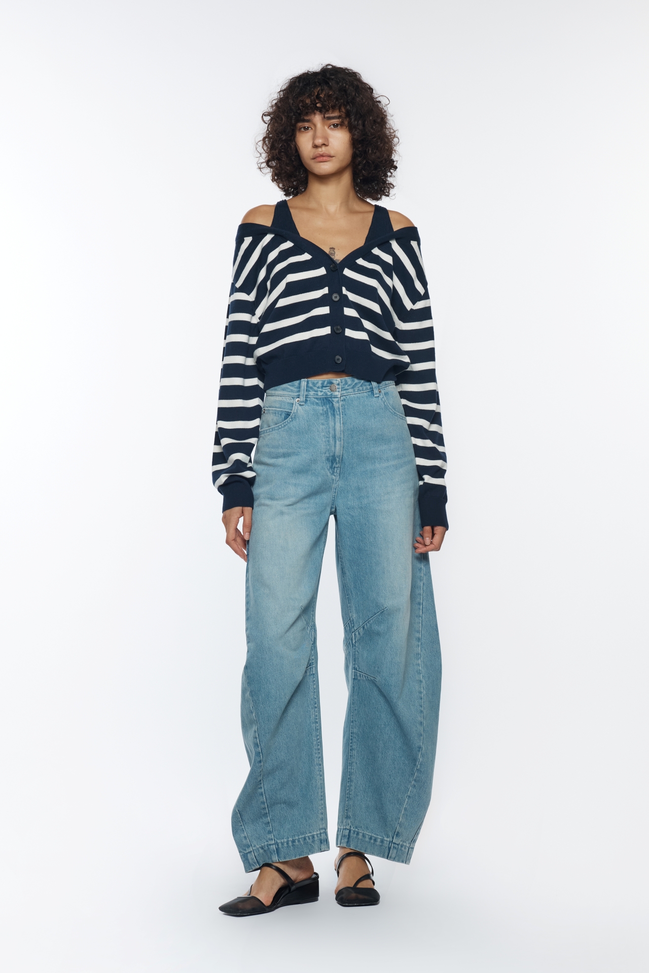 TWISTED DART DENIM PANTS (R26DB8031BL)