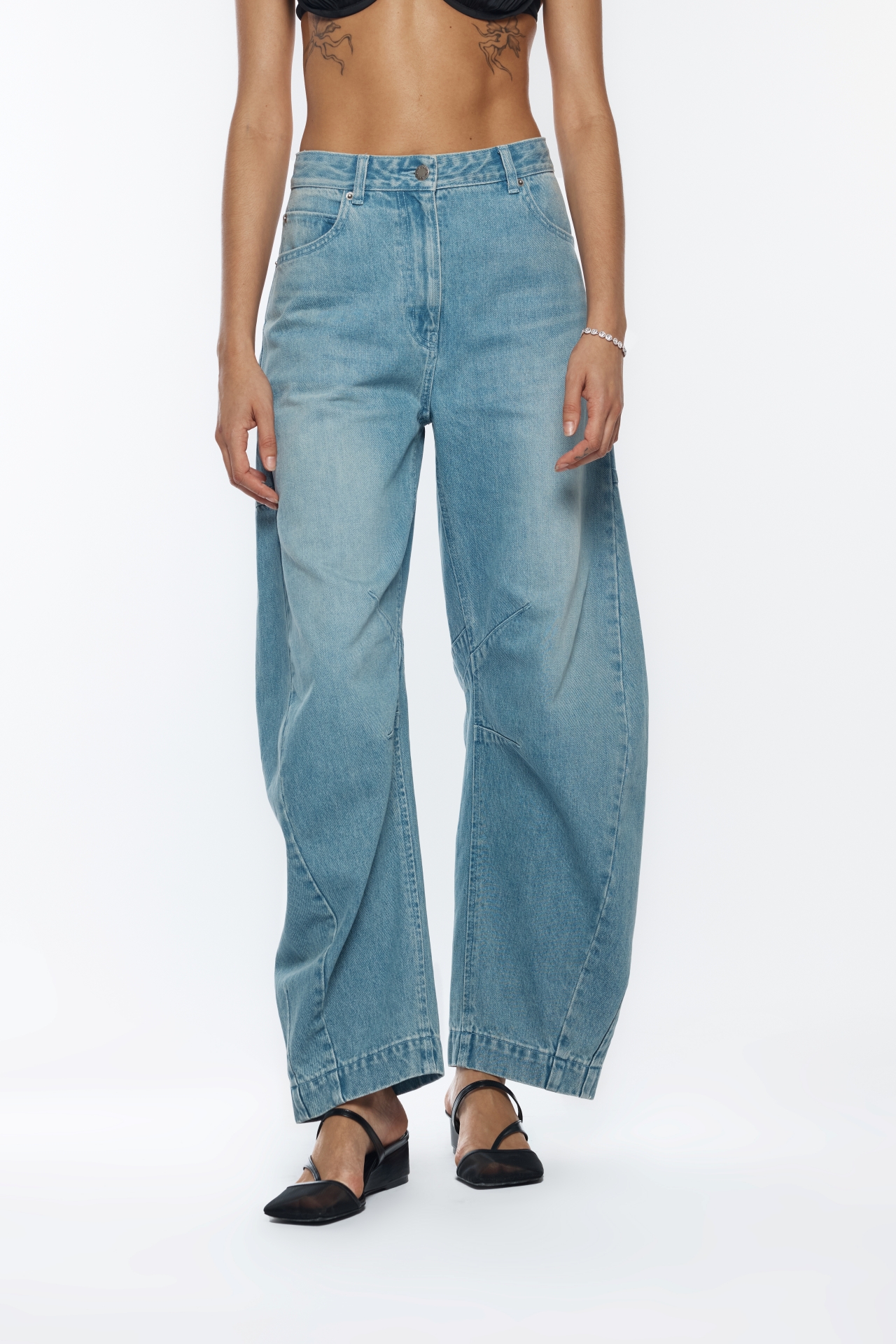 TWISTED DART DENIM PANTS (R26DB8031BL)