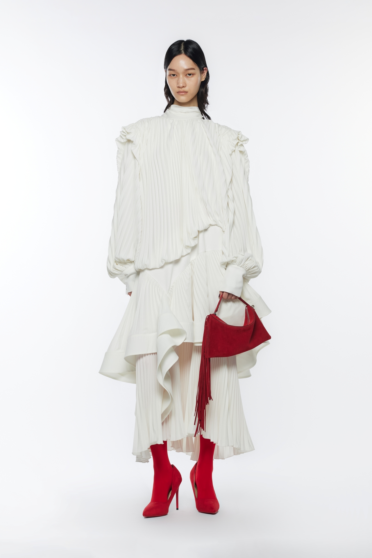 [주문제작] RUFFLE PLEAT DRESS (R26DJ7011IV)