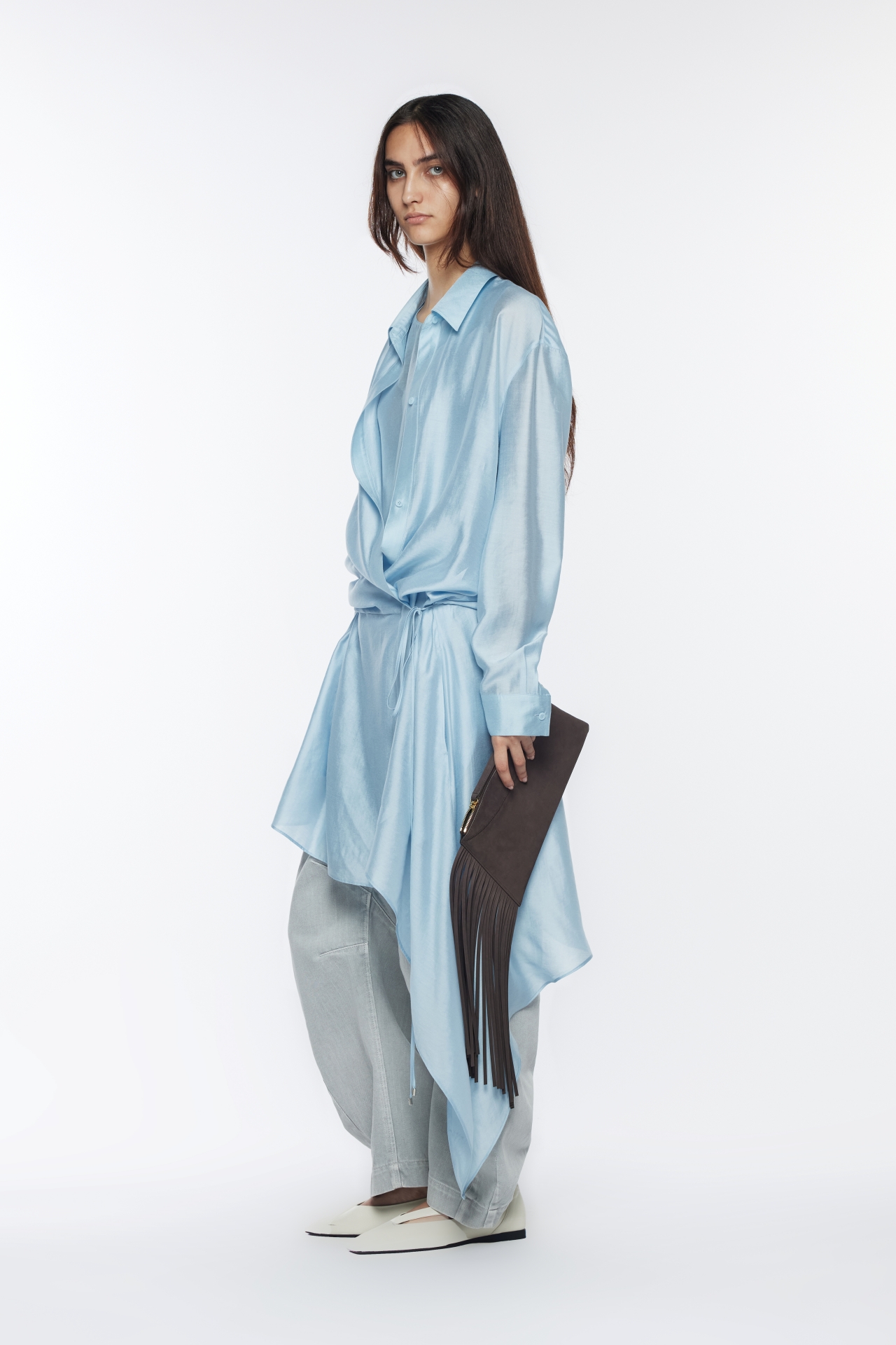 ASYMMETRICAL SHIRT DRESS (R26DJ7021BL)
