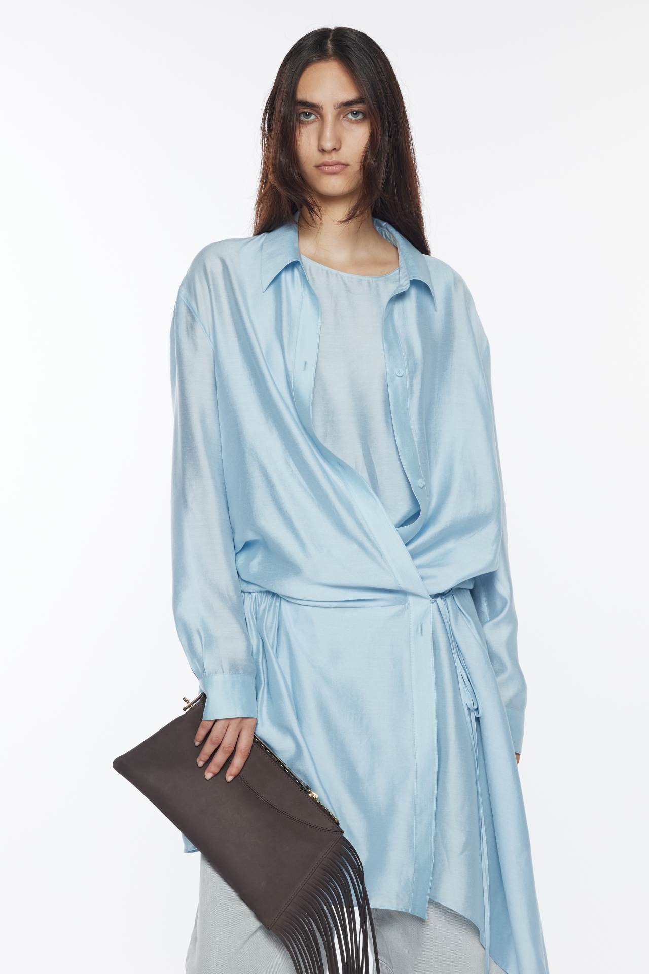 ASYMMETRICAL SHIRT DRESS (R26DJ7021BL)