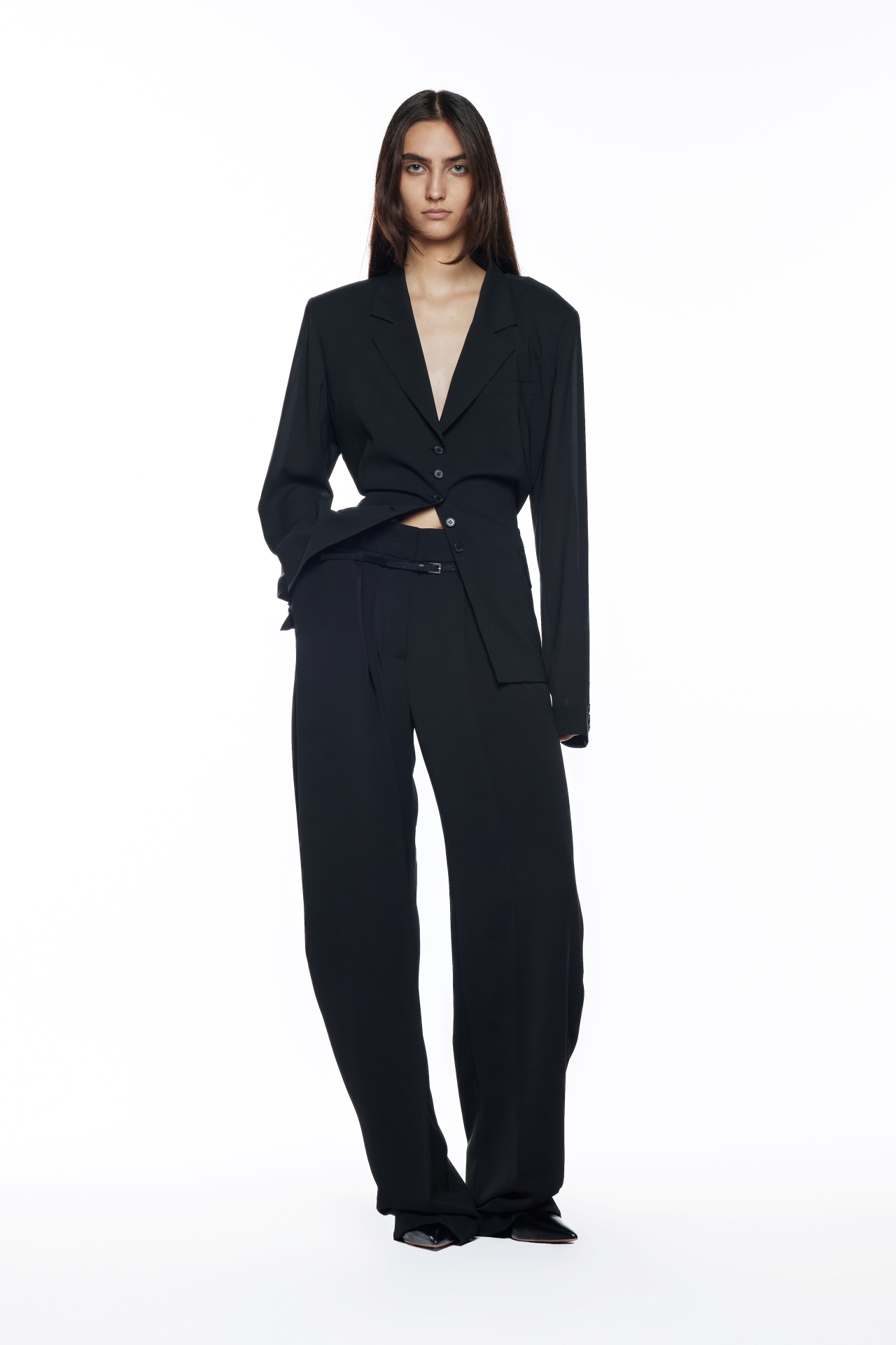 UNBALANCED WAIST TROUSER (R26PT5081BK)