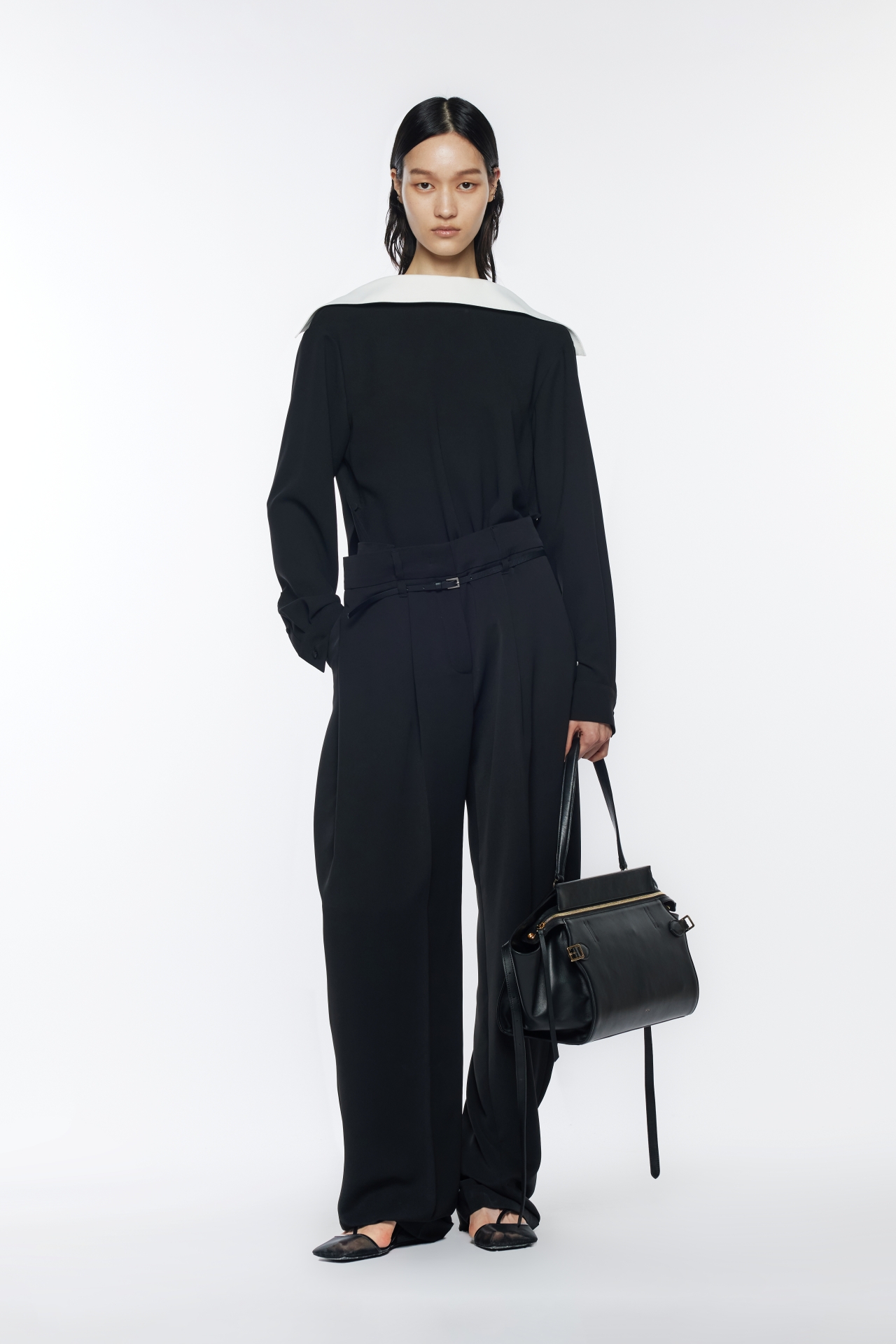 UNBALANCED WAIST TROUSER (R26PT5081BK)