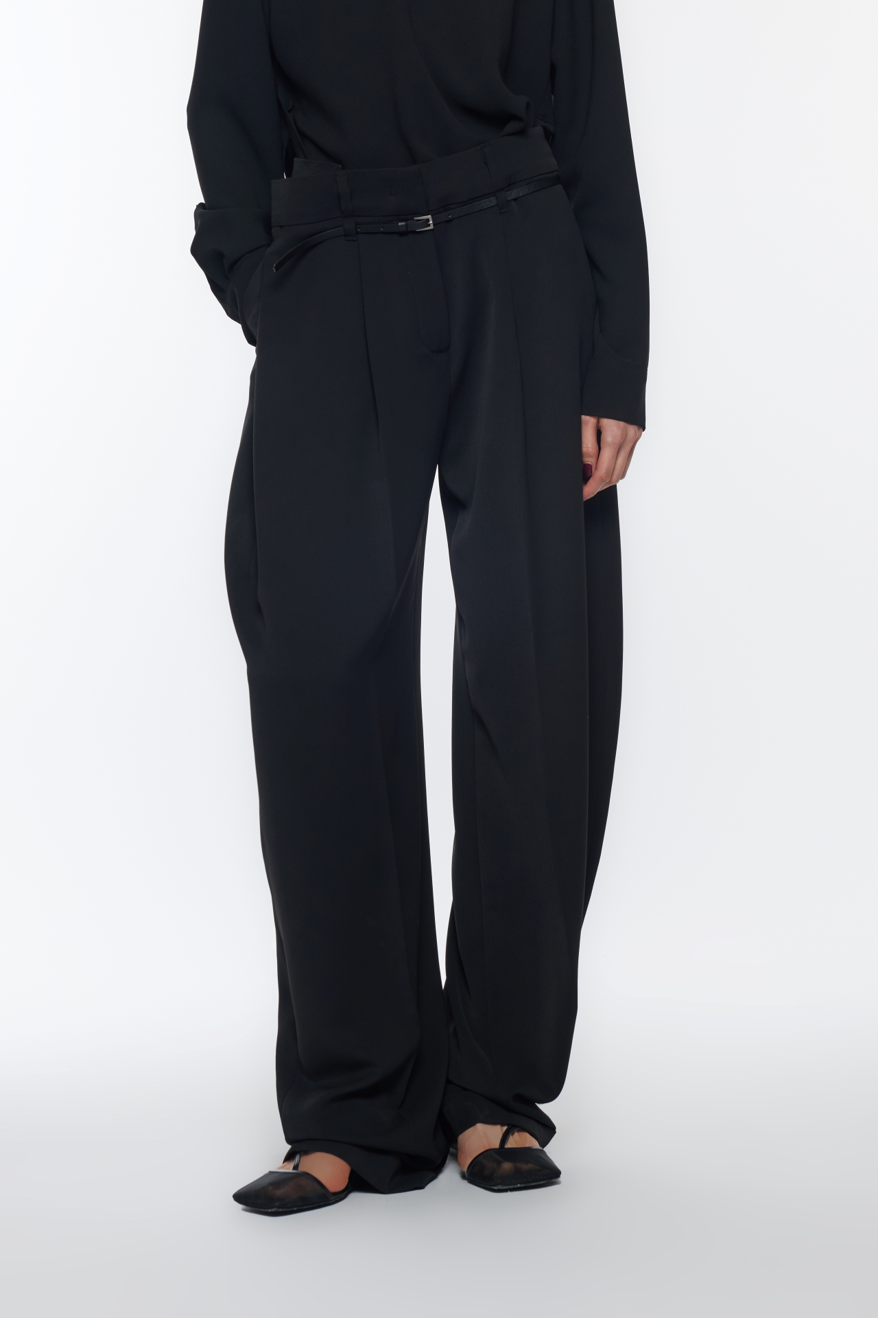 UNBALANCED WAIST TROUSER (R26PT5081BK)