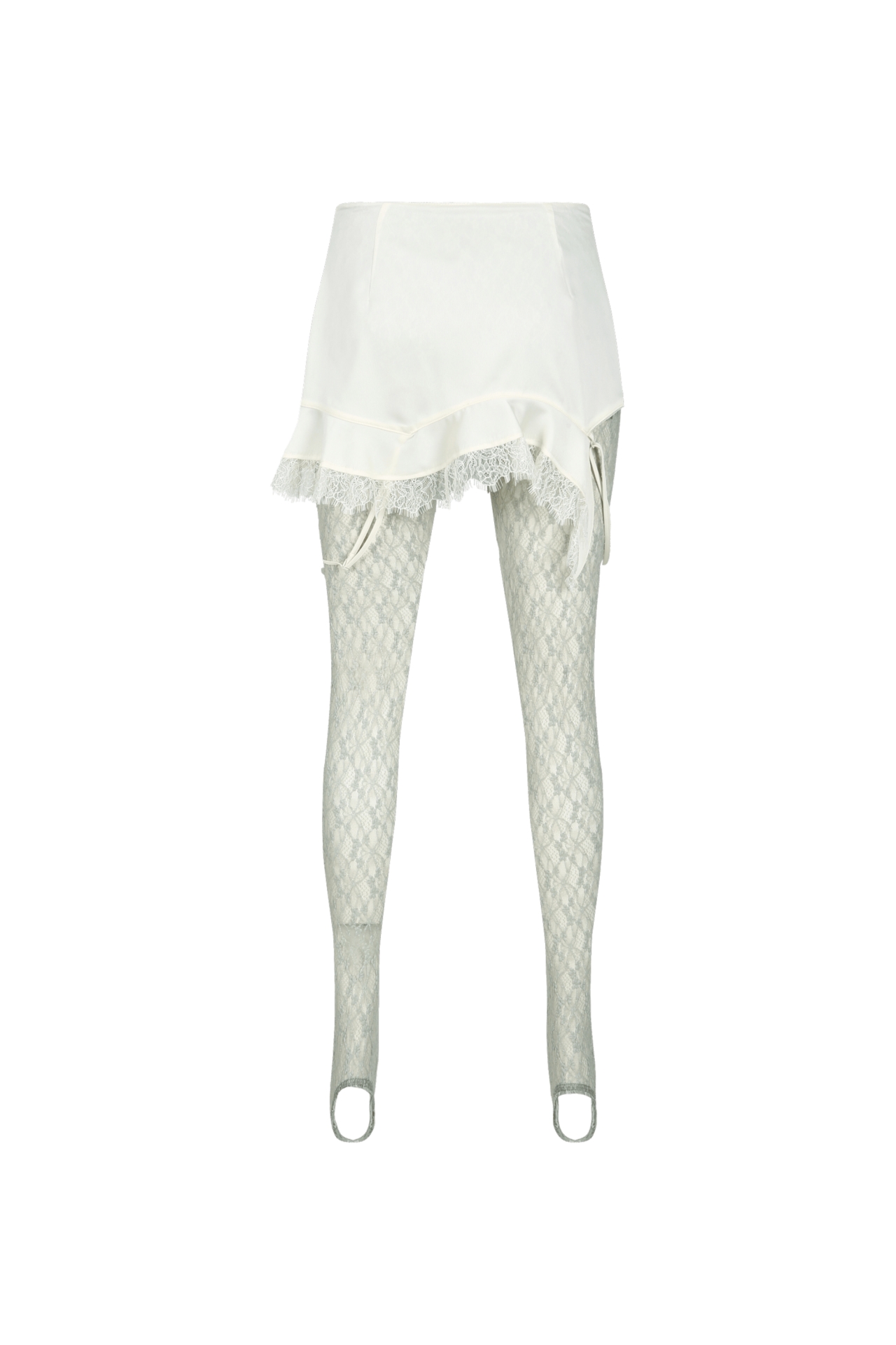 RUFFLE SLIP LAYERED LEGGINGS (R26PT5101GY)