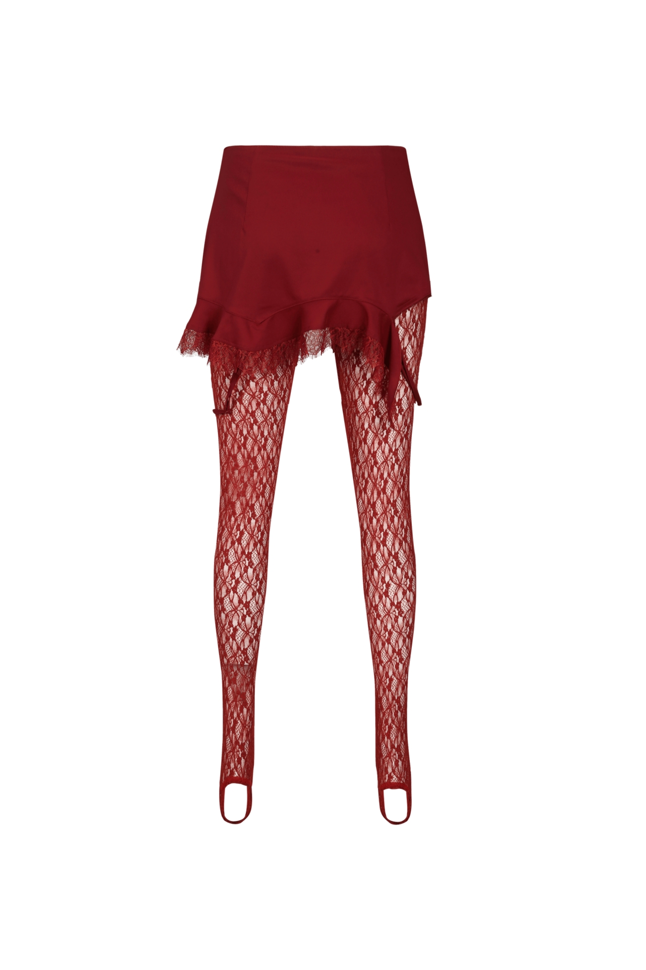 RUFFLE SLIP LAYERED LEGGINGS (R26PT5101RD)