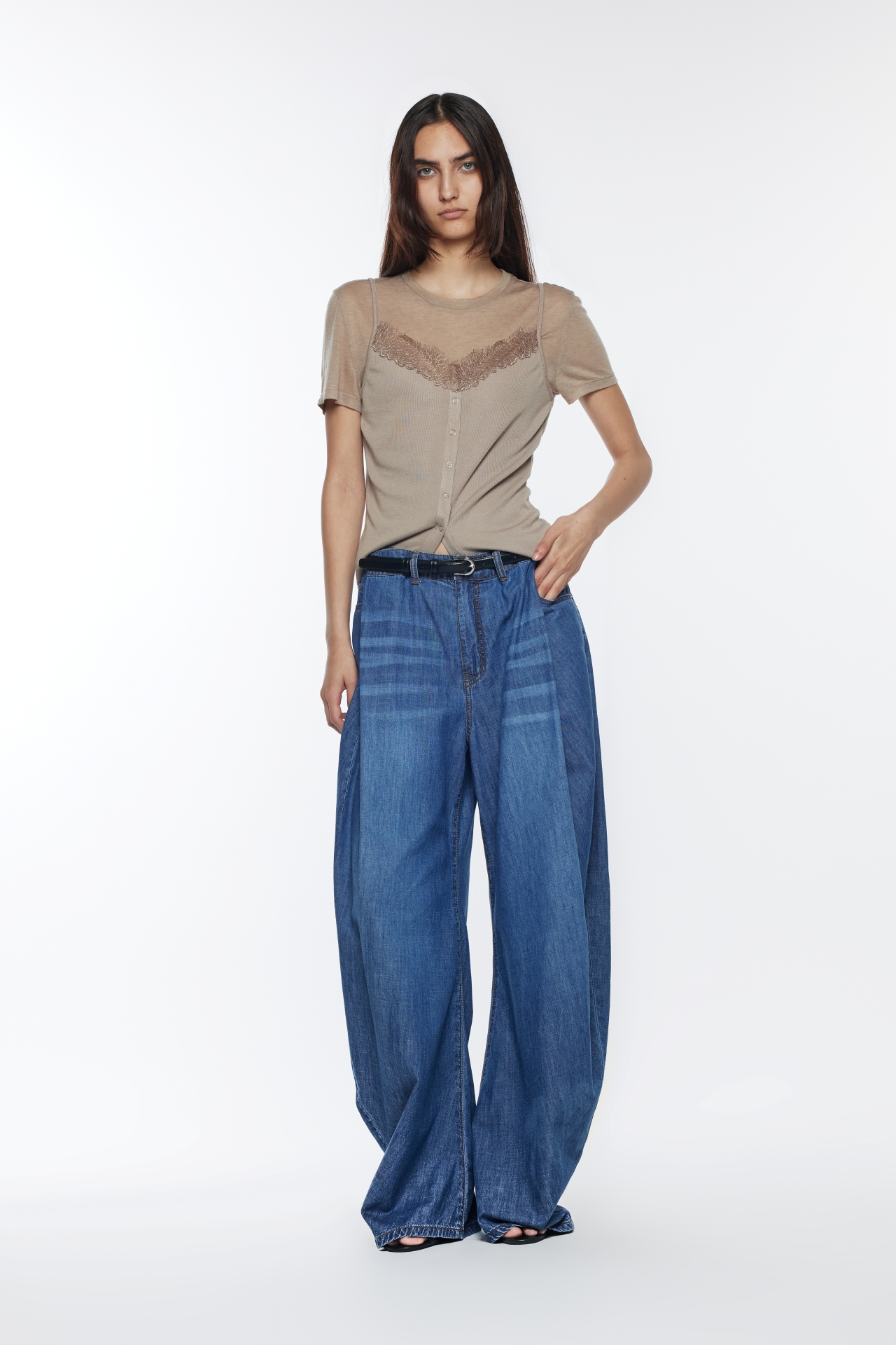 SLIP LAYERED T-SHIRT (R26TS11151BE)