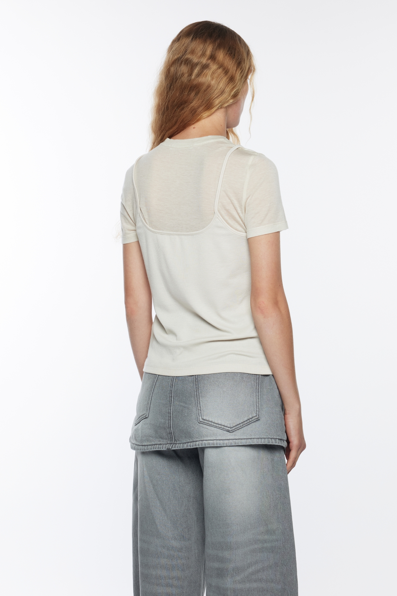SLIP LAYERED T-SHIRT (R26TS11151IV)