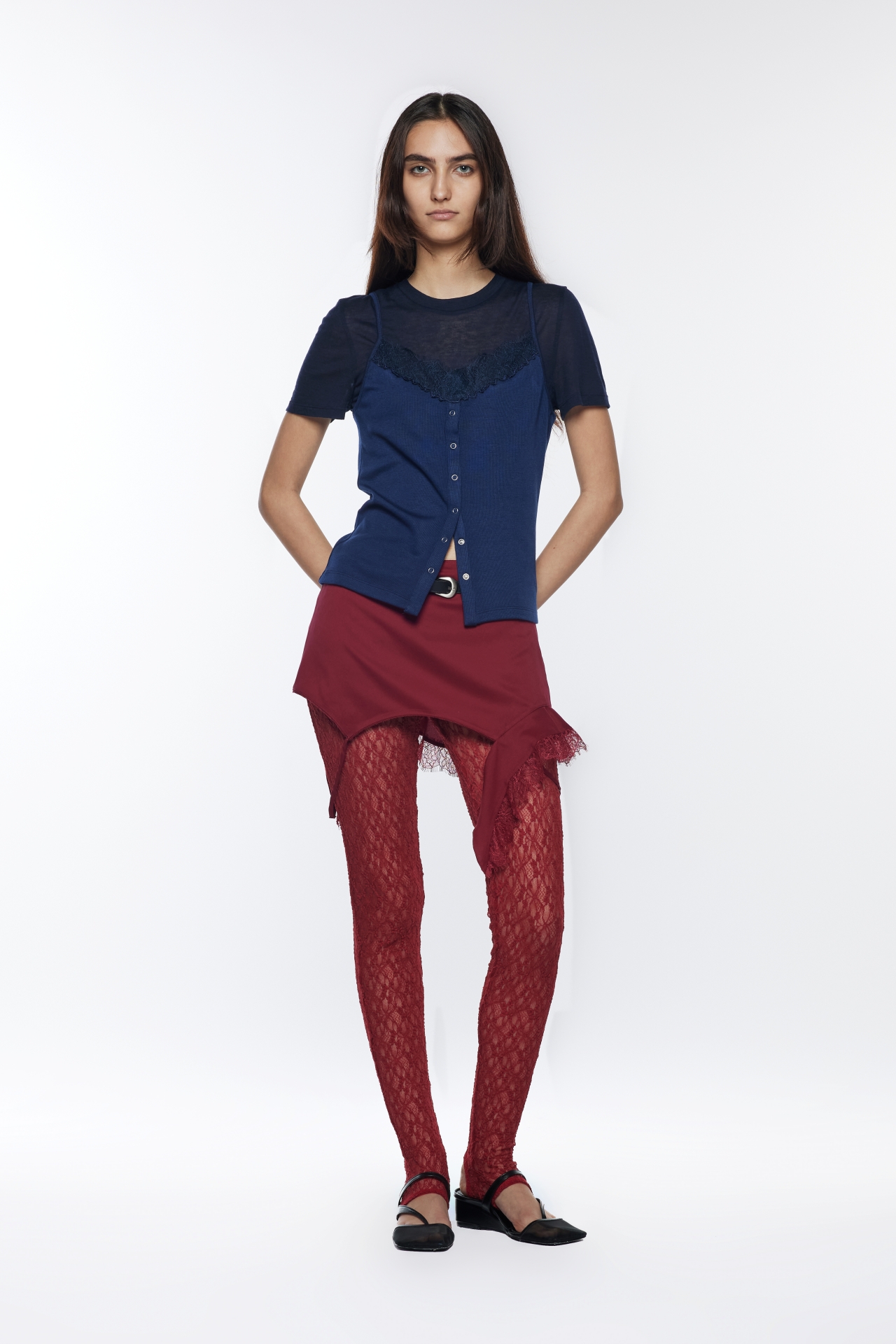 SLIP LAYERED T-SHIRT (R26TS11151NV)