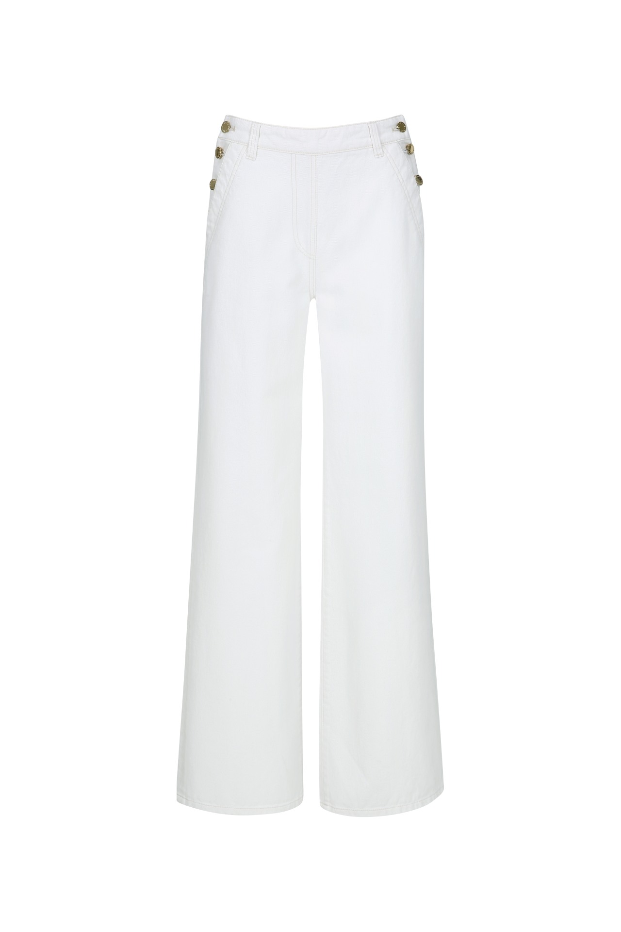 SIDE BUTTONED JEANS WHITE (S24DB7121WH)