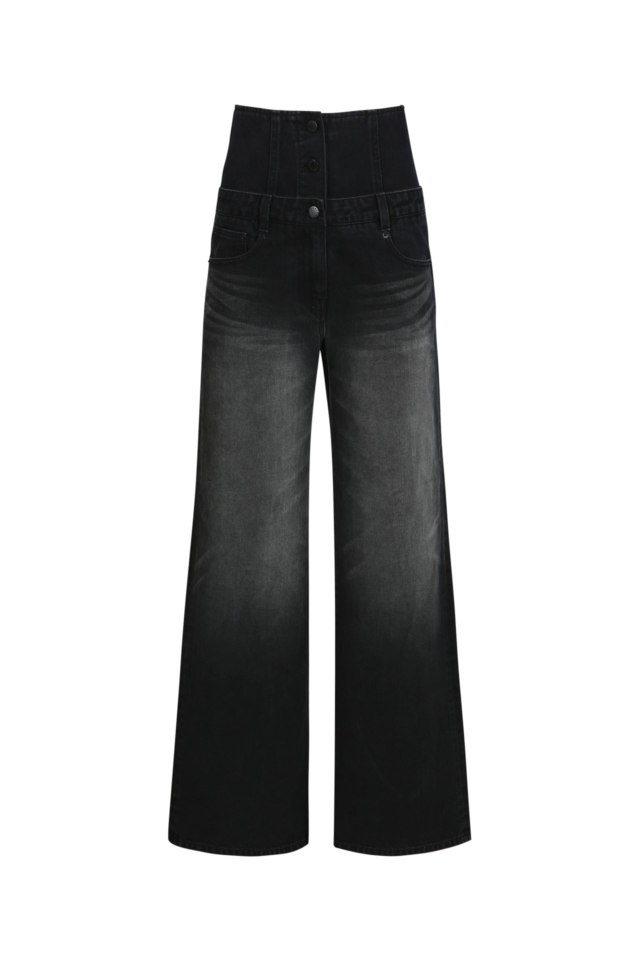 LAYERED WIDE JEANS BLACK (S24DB7141BK)