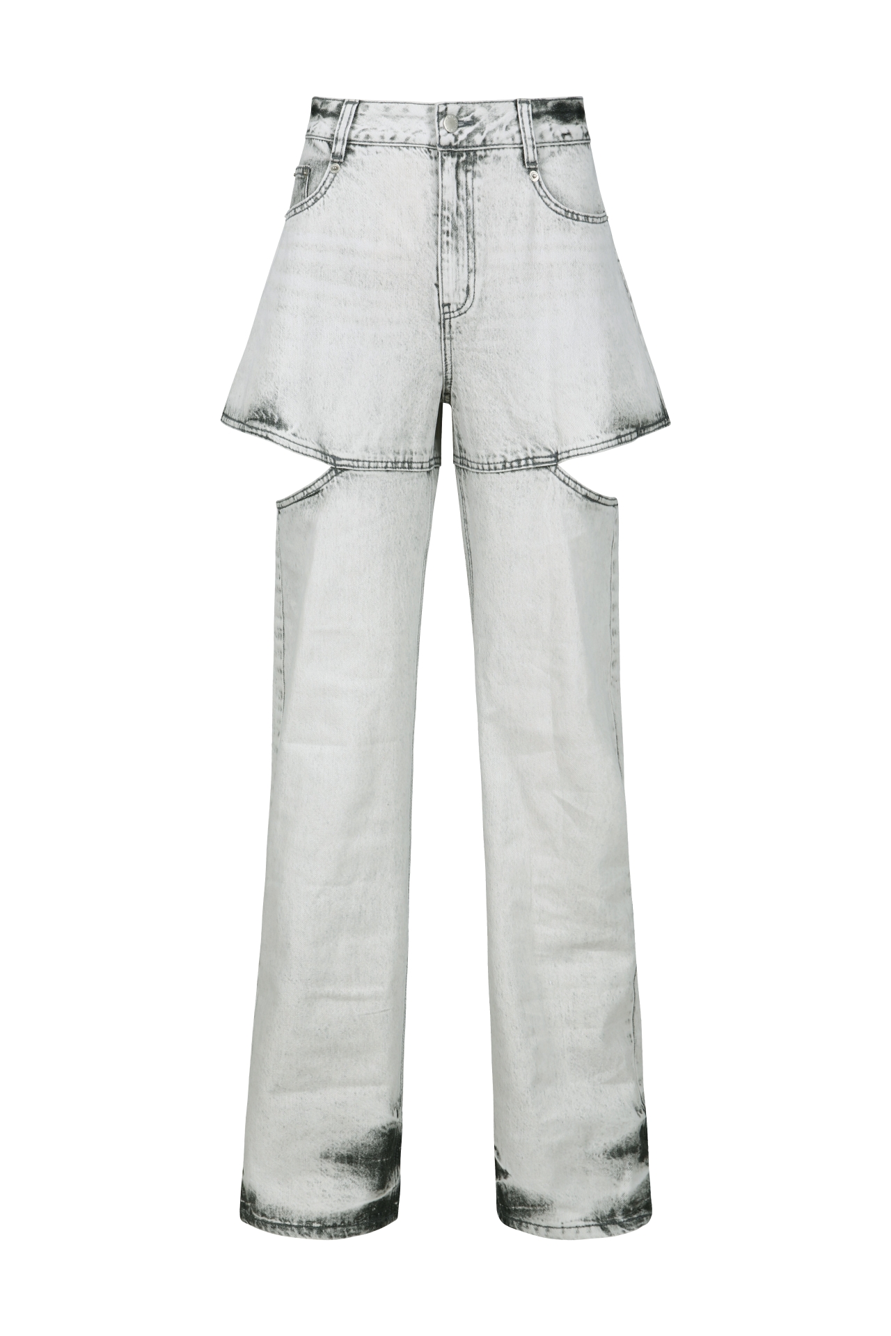 UNBALANCE SIDE CUT JEANS BLACK (S25DB8051BK)
