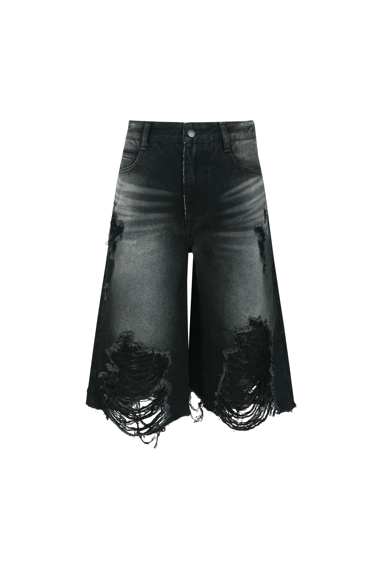 DESTROYED BERMUDA JEANS BLACK (S25DB8061BK)