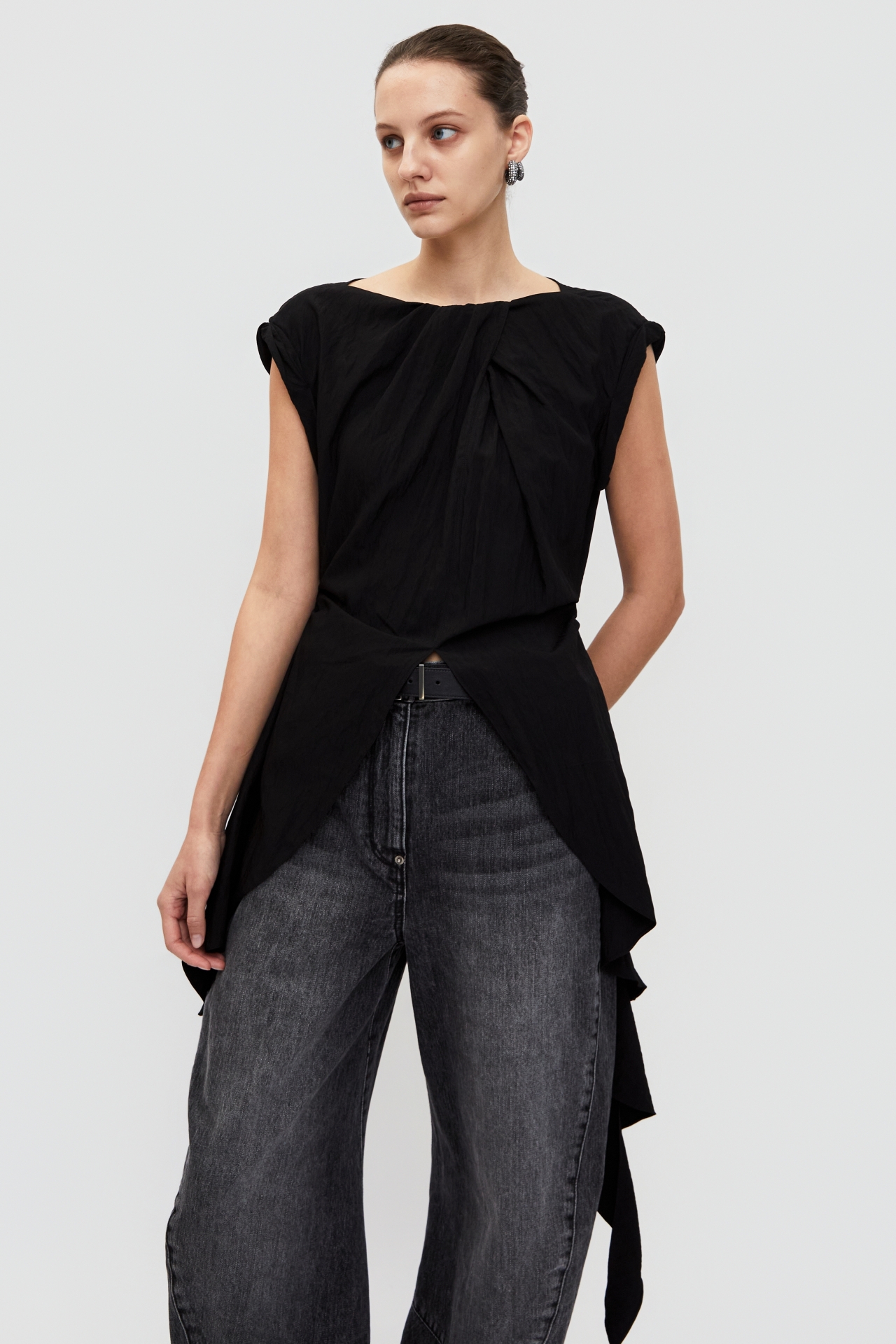 TWIST FLOW BLOUSE (S26BL4021BK)