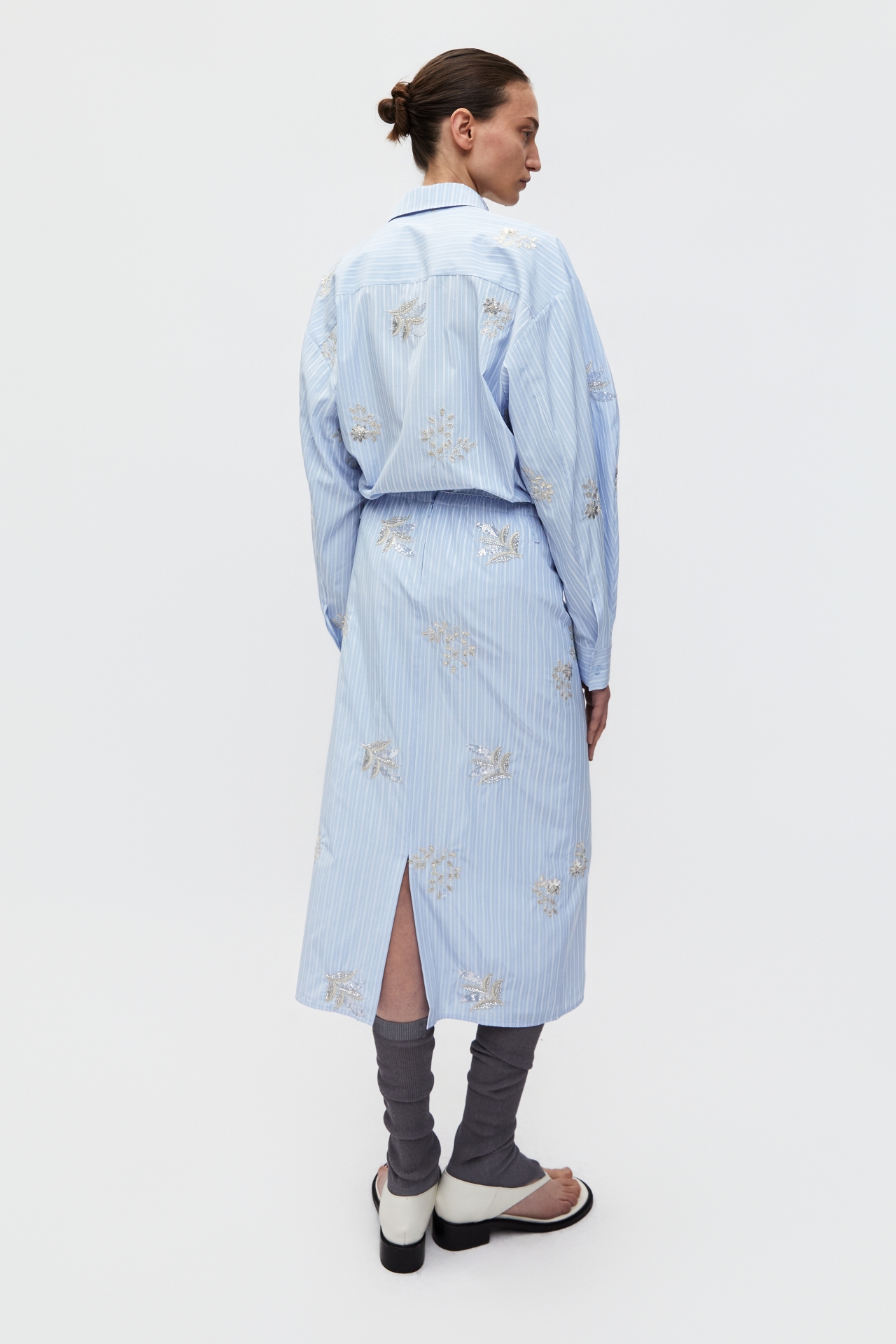 EMBROIDERED STRIPED BLOUSE (S26BL4031BL)
