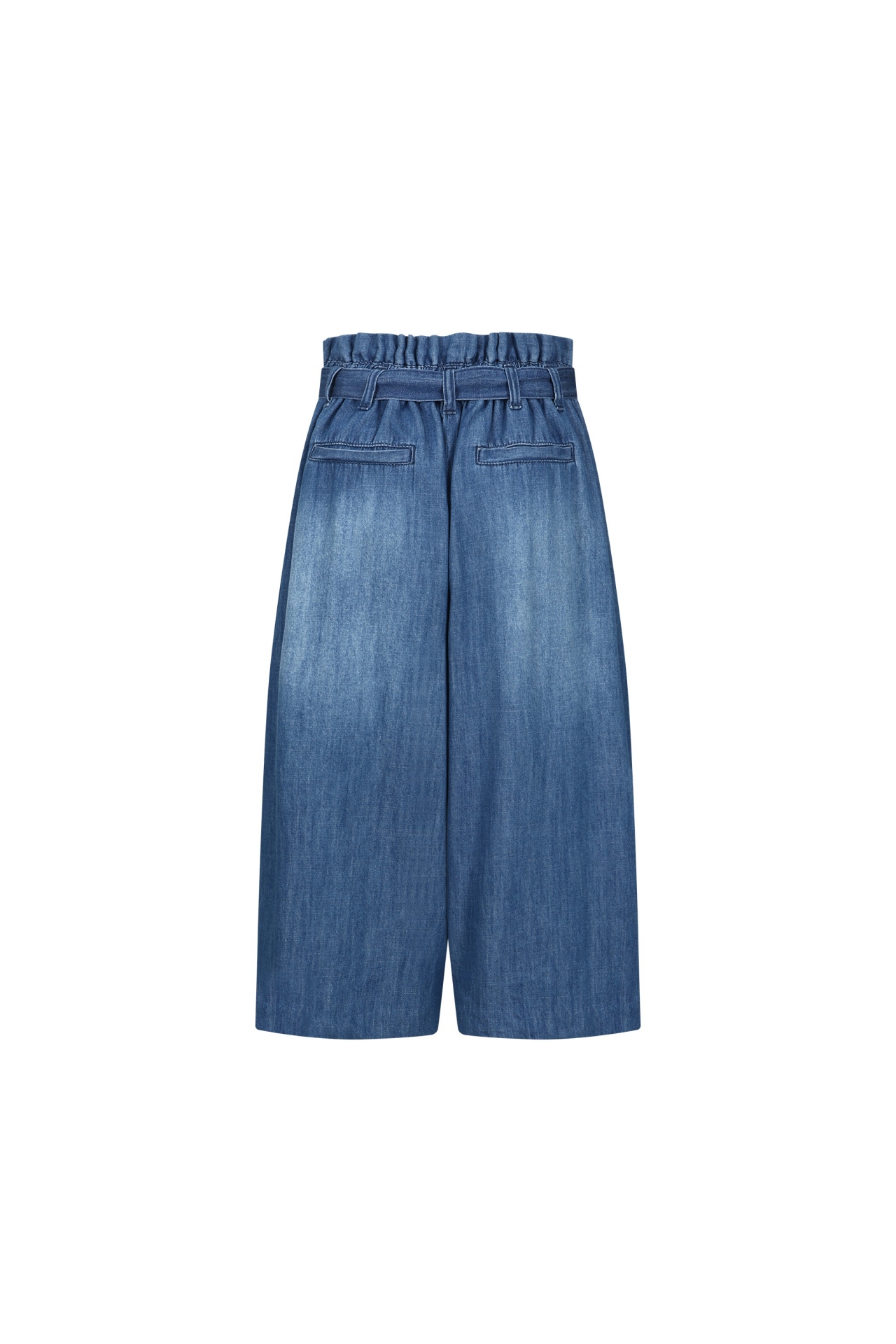 BELTED CURVED DENIM PANTS (S26DB8071BL)