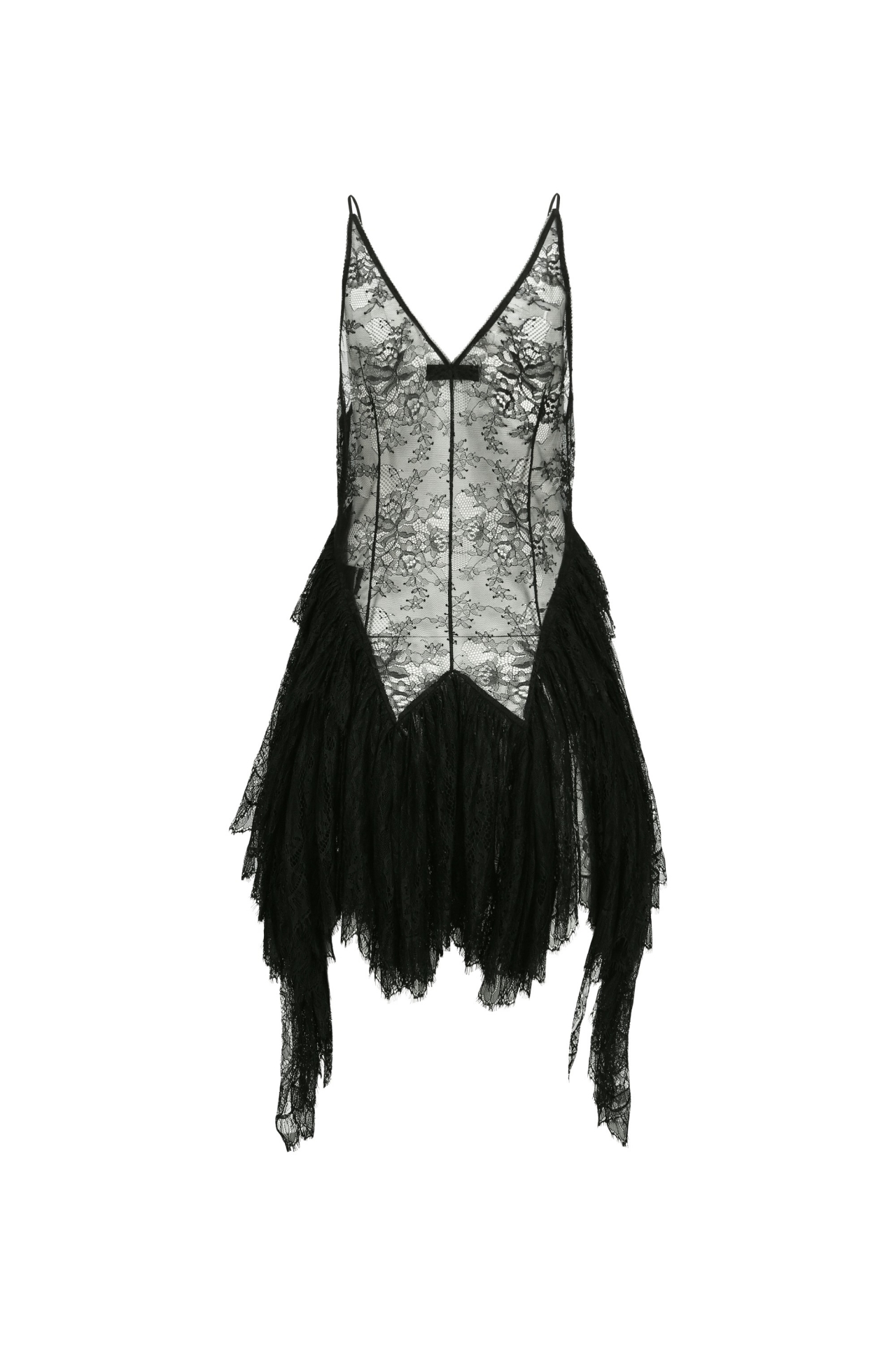 SLEEVELESS LAYERED LACE DRESS (S26DJ7011BK)