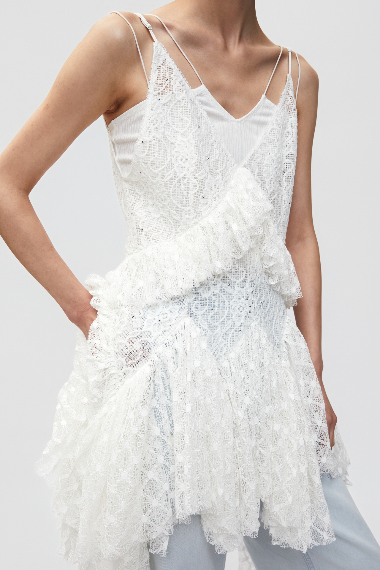SLEEVELESS LAYERED DRESS (S26DJ7012WH)