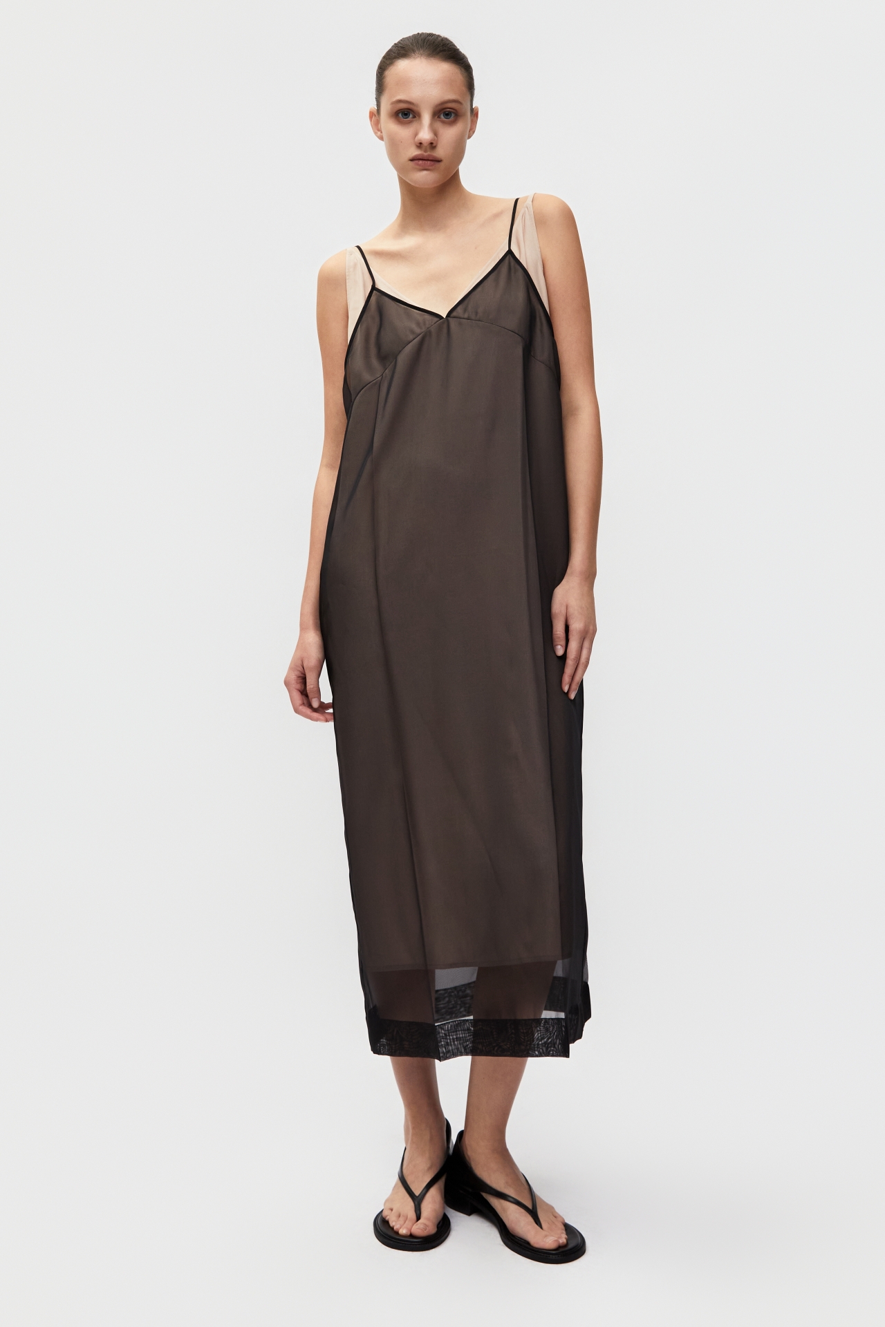 SHEER LAYERED DRESS (S26DJ7051BK)