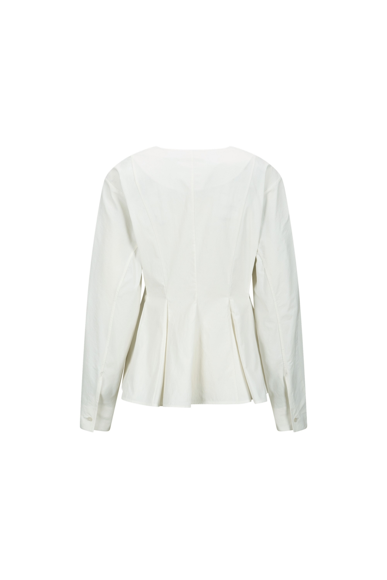 COLLARLESS CINCHED WAIST JACKET (S26JK2021WH)