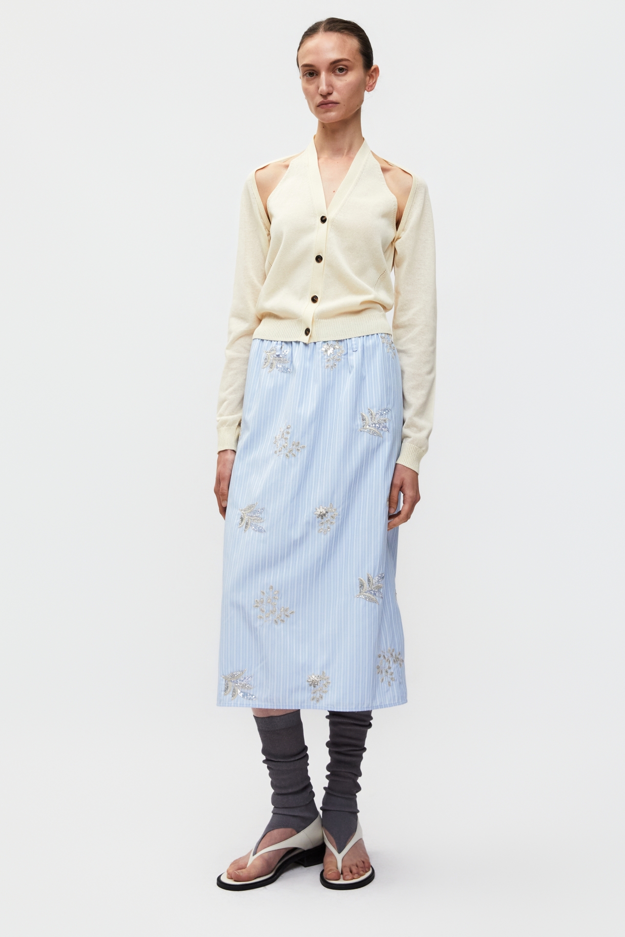 [9/30 예약배송] HALTER LAYERED KNIT TOP (S26KT9021IV)