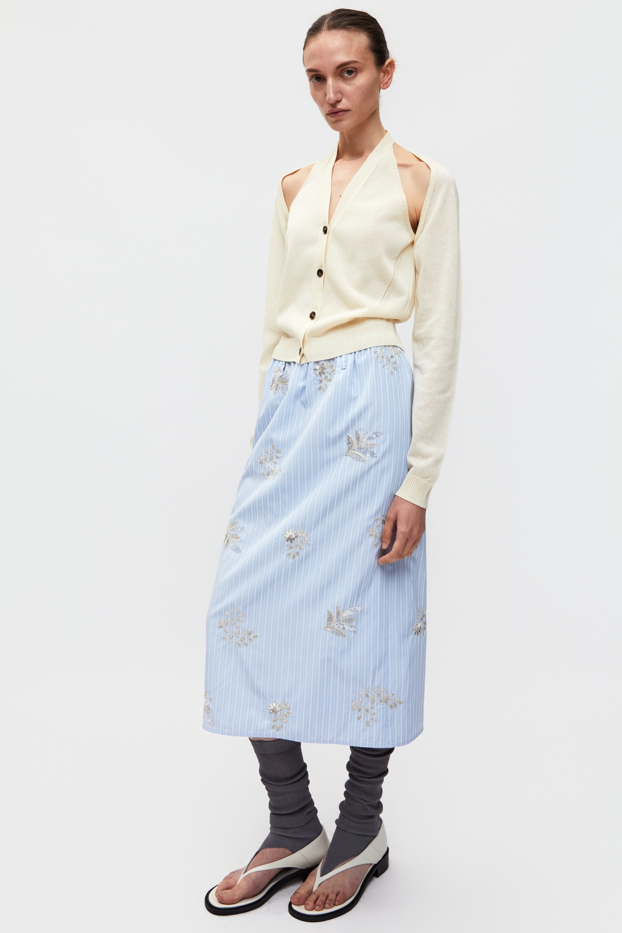 [9/30 예약배송] HALTER LAYERED KNIT TOP (S26KT9021IV)