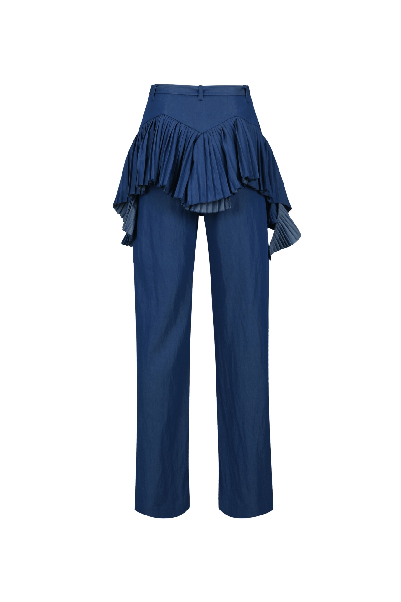 ASYMMETRICAL HEM FAUX TWO-PIECE PANTS (S26PT5062BL)
