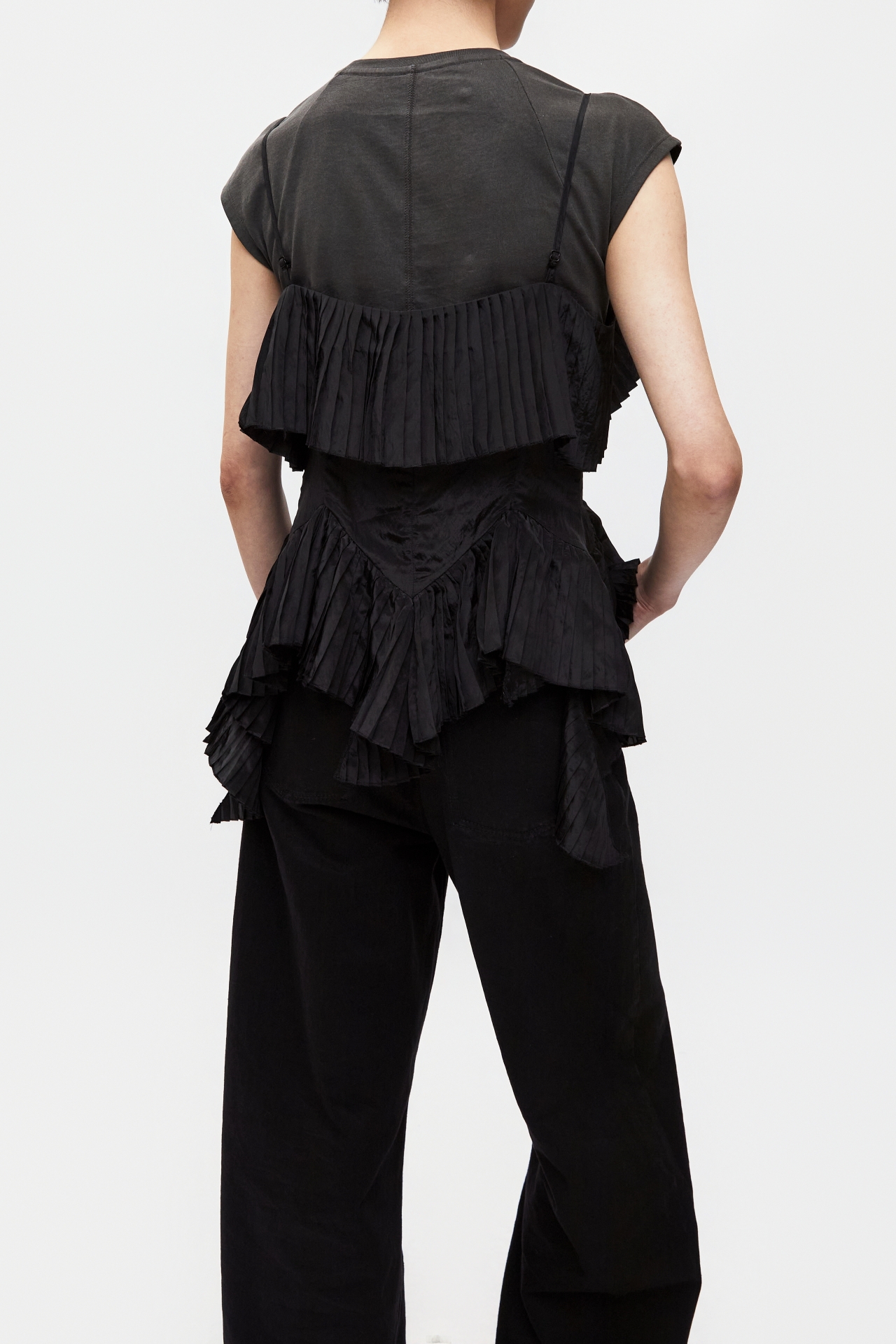 ASYMMETRIC PLEATED TOP (S26TO10061BK)