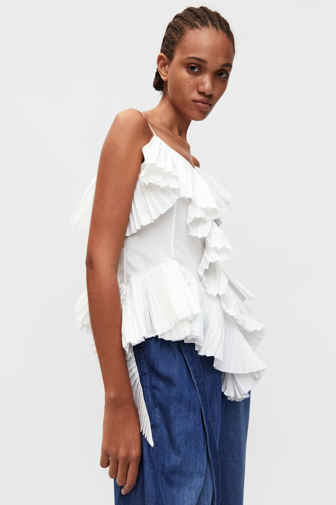 ASYMMETRIC PLEATED TOP (S26TO10062WH)