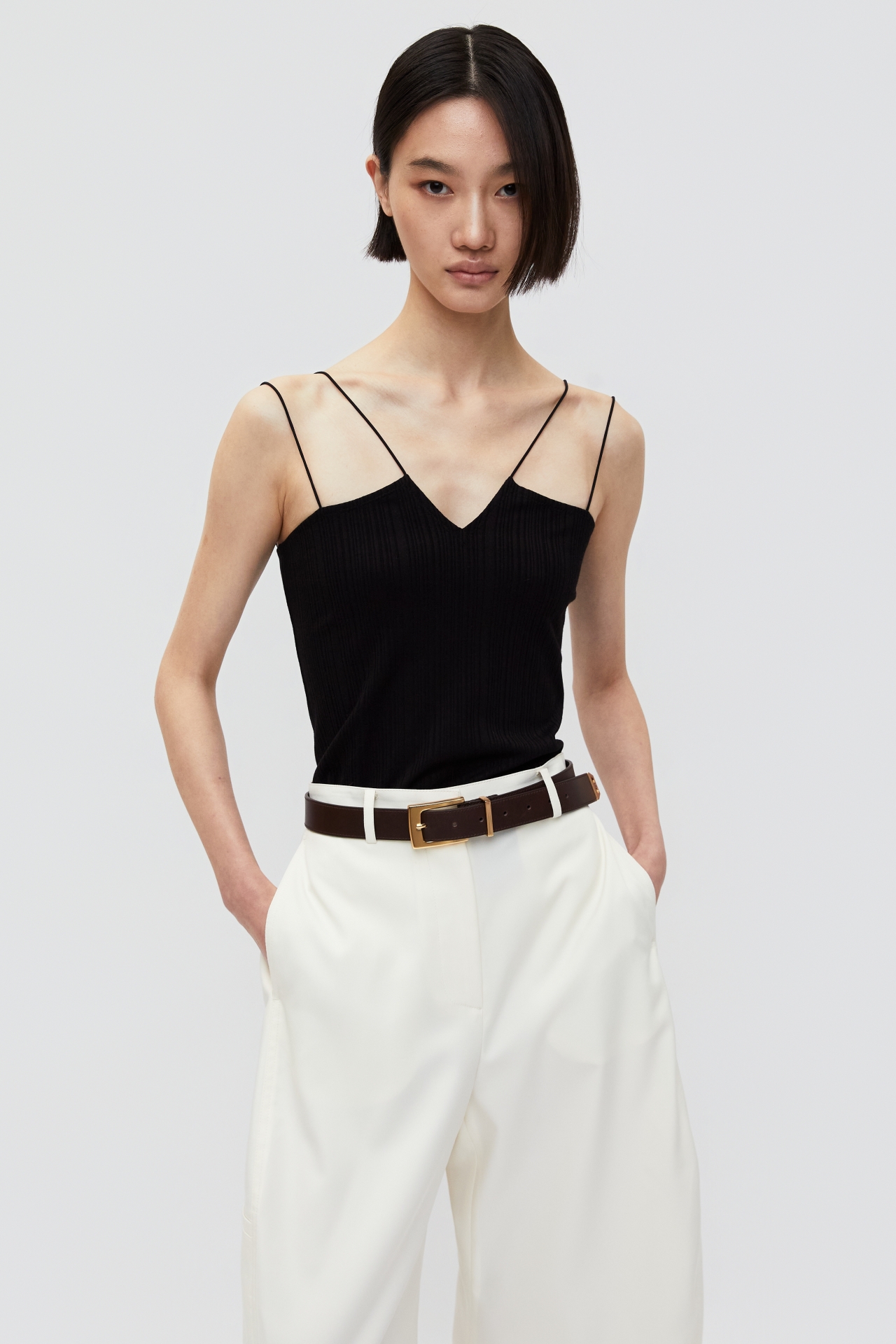 FITTED TANK TOP (S26TS11031BK)