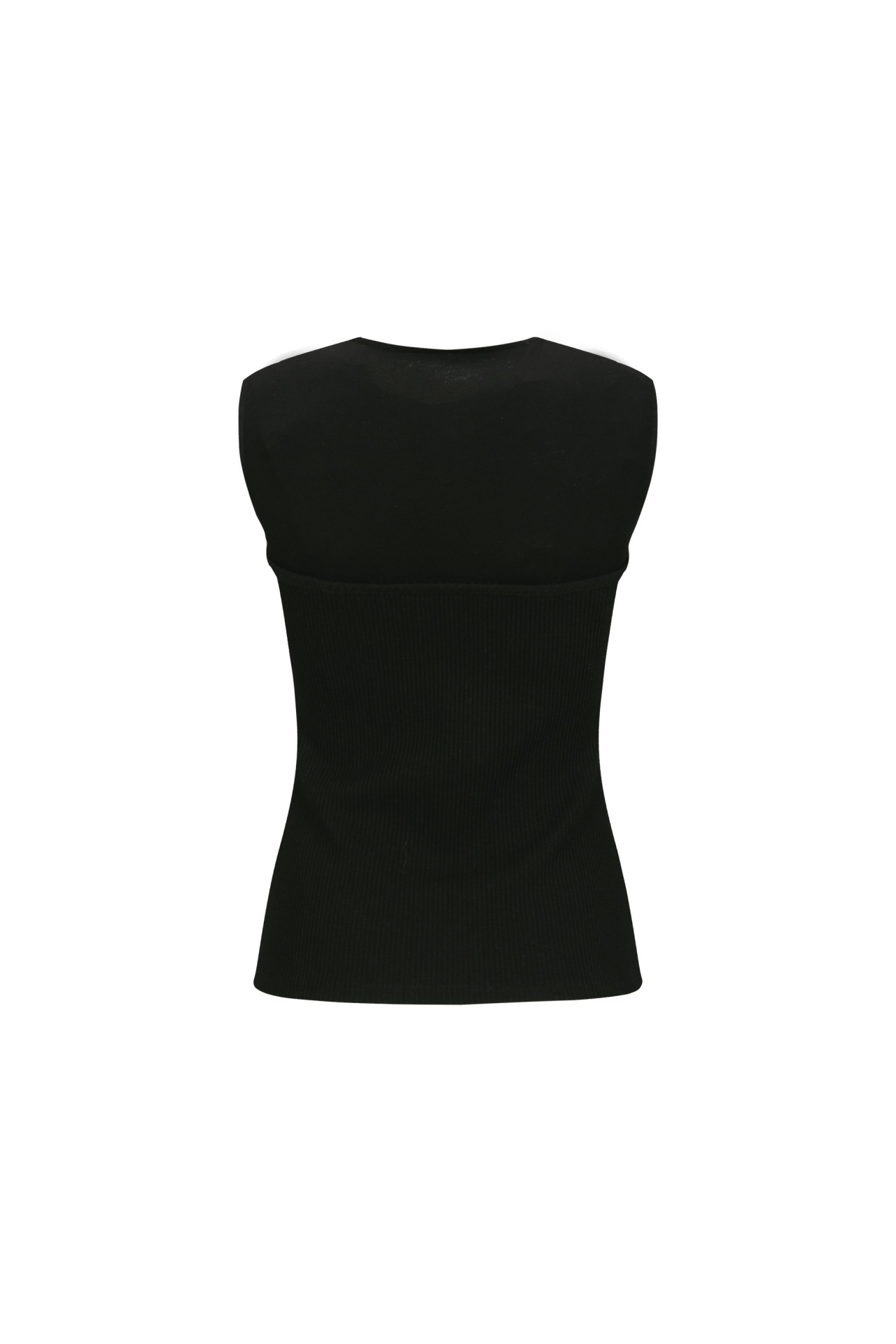 PANELLED SLEEVELESS TOP (S26TS11071BK)