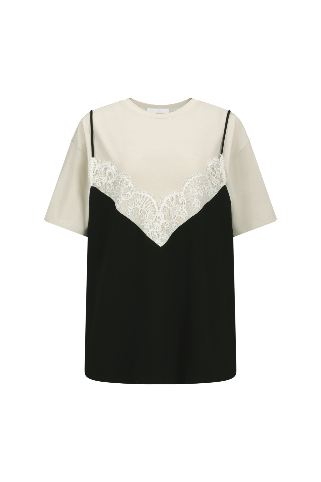 LACE SLIP LAYERED T-SHIRT (S26TS11091BE)