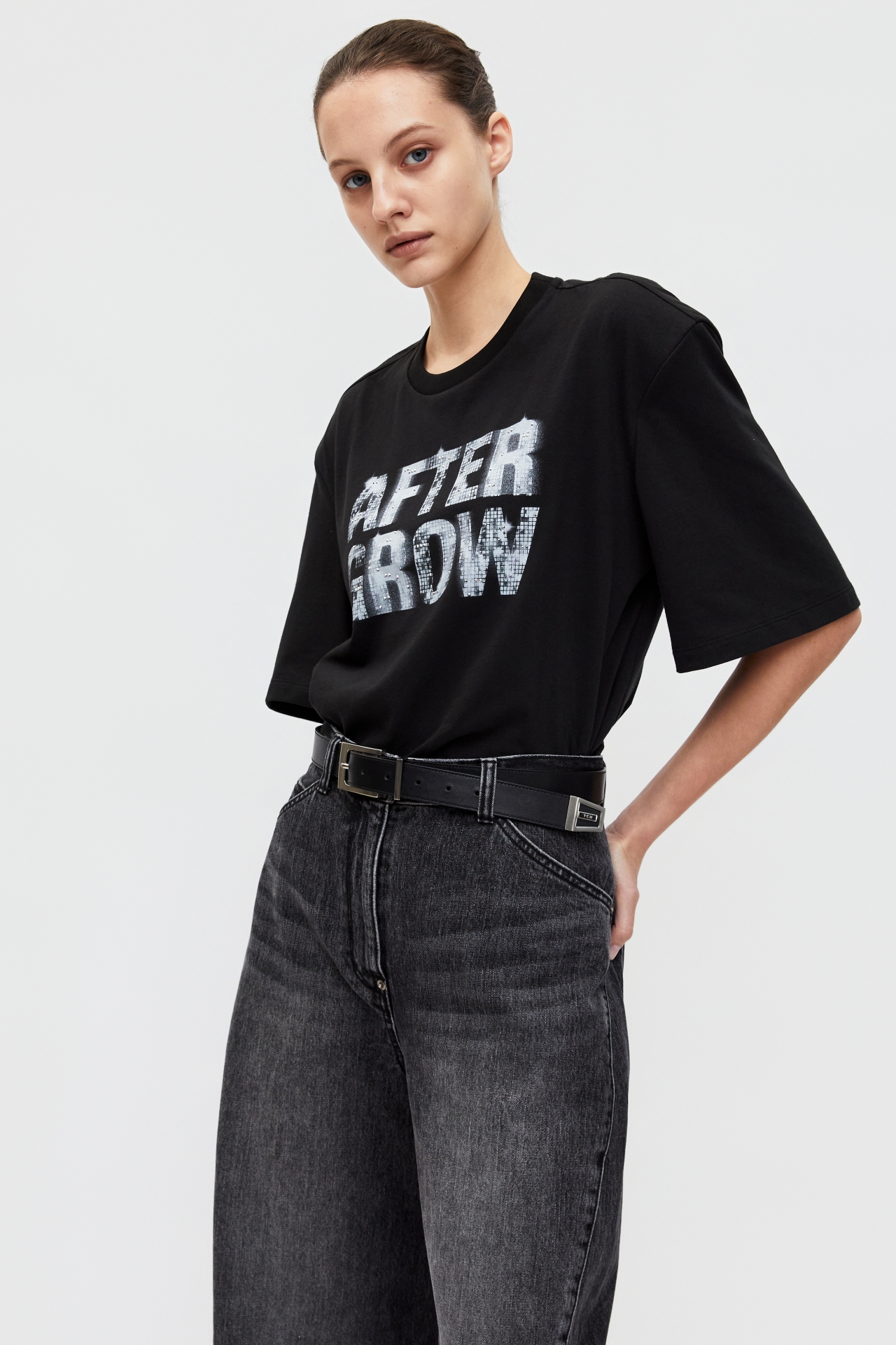 &ldquo;AFTER GROW&rdquo; PRINT T-SHIRTS (S26TS11211BK)