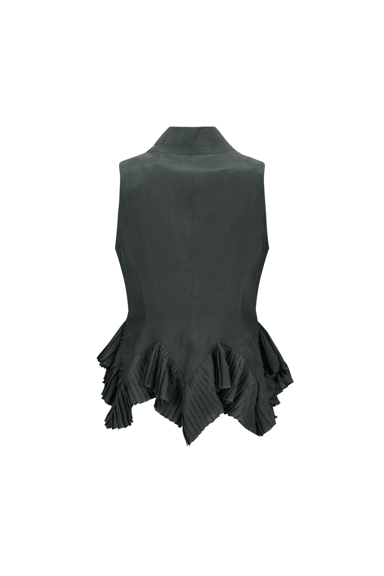 PLEATED ASYMMETRICAL-HEM VEST (S26VT3011KK)
