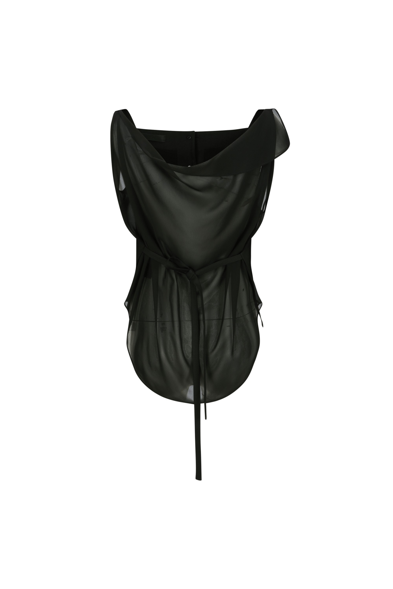 DRAPE PANEL VEST (S26VT3021BK)